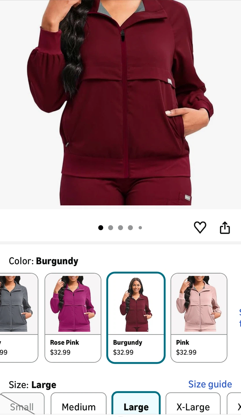 niaahinn Burgundy Scrub Set - Size Large - photo 5