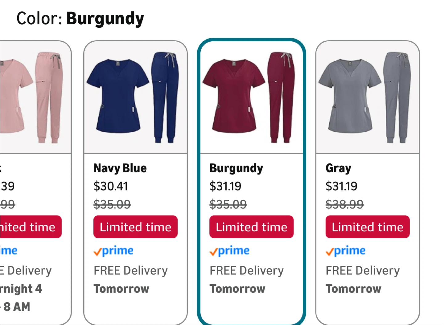 niaahinn Burgundy Scrub Set - Size Large - photo 4