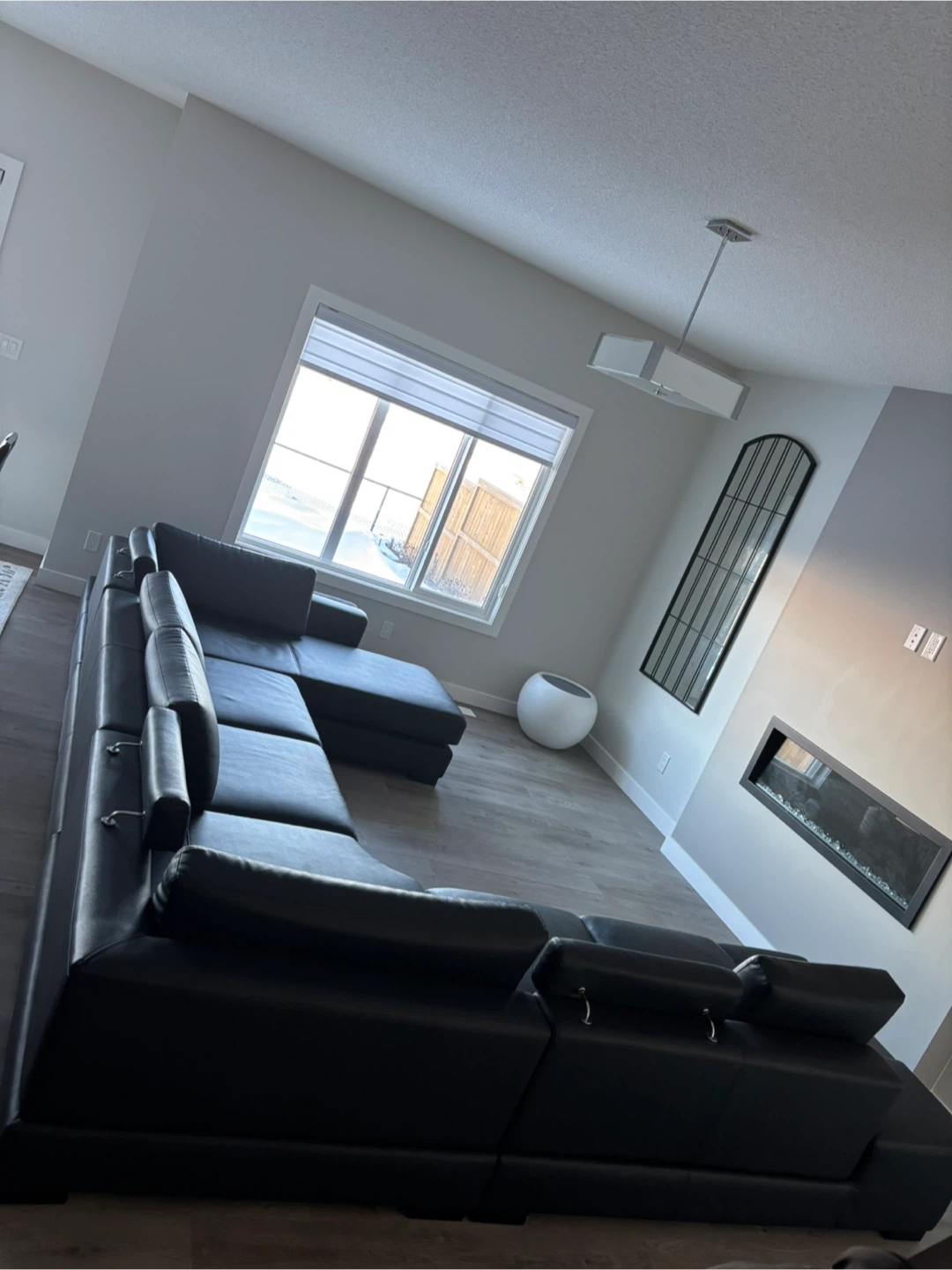 Black Leather Sectional Sofa