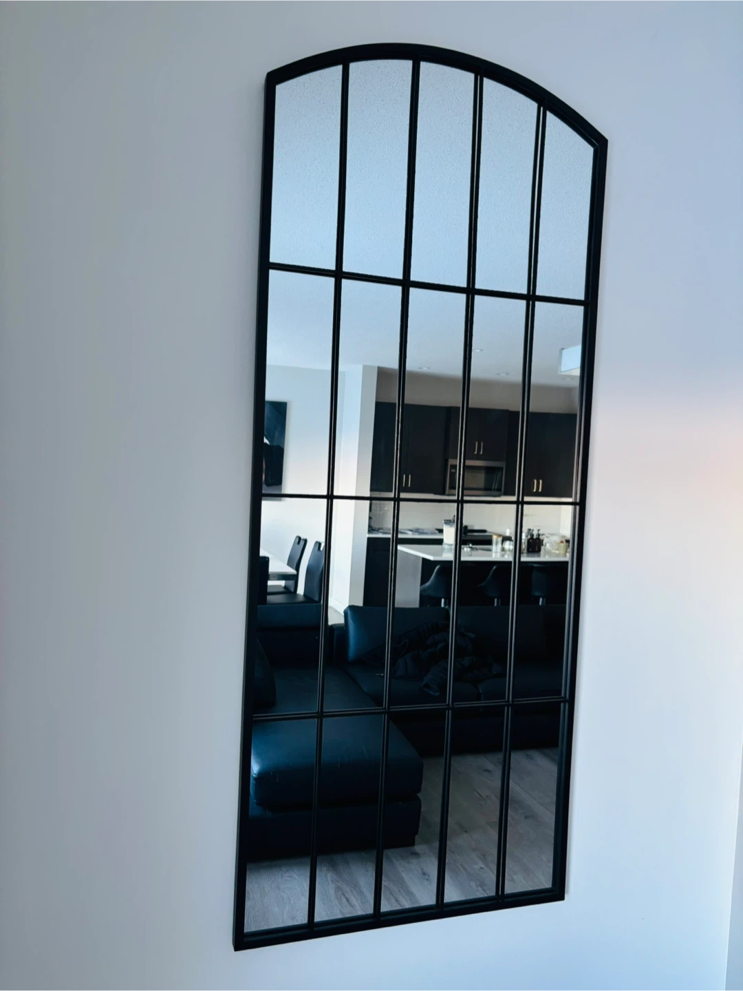 Black Framed Windowpane Mirror 2 sets