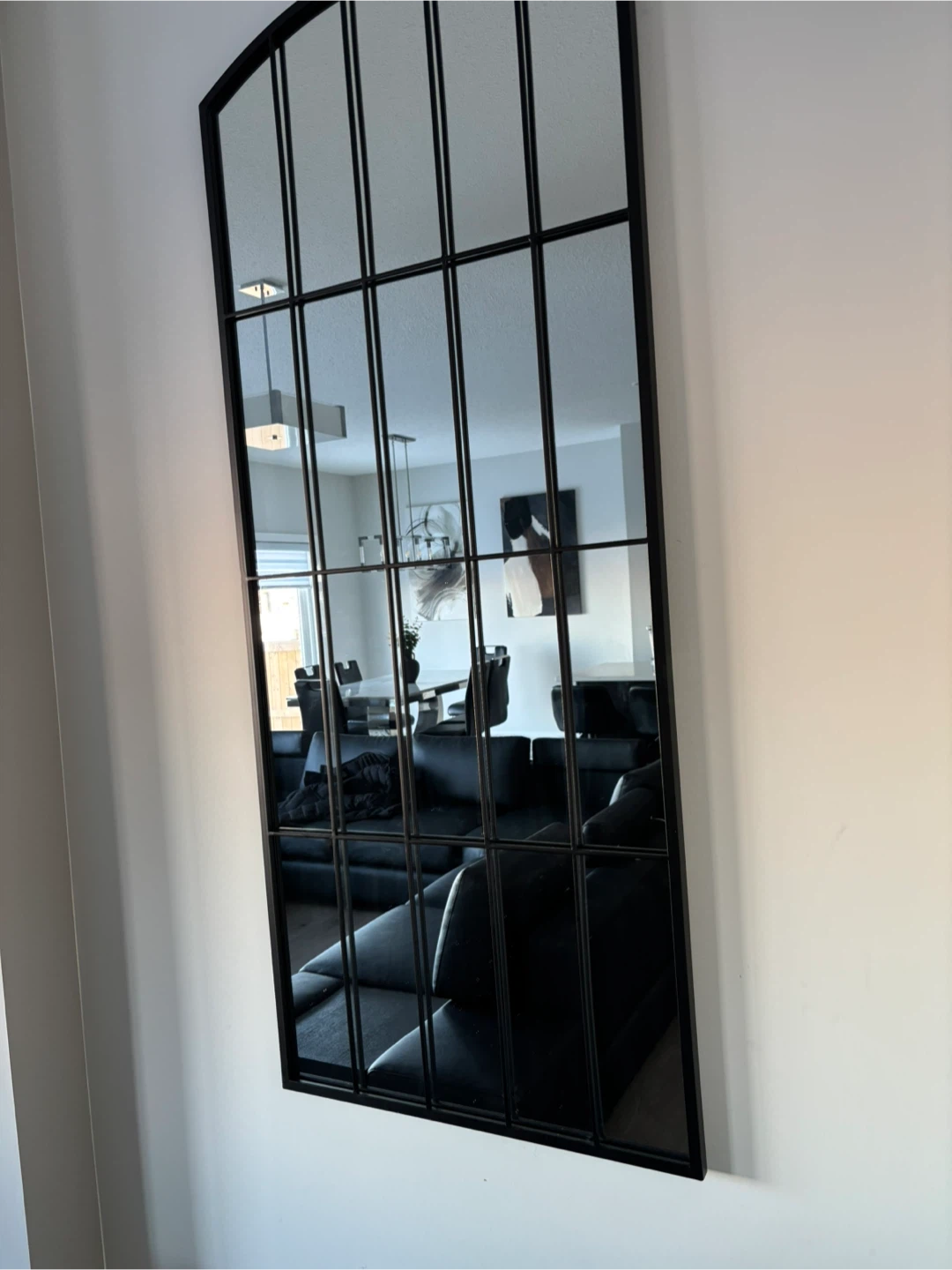 Black Framed Windowpane Mirror 2 sets - photo 2