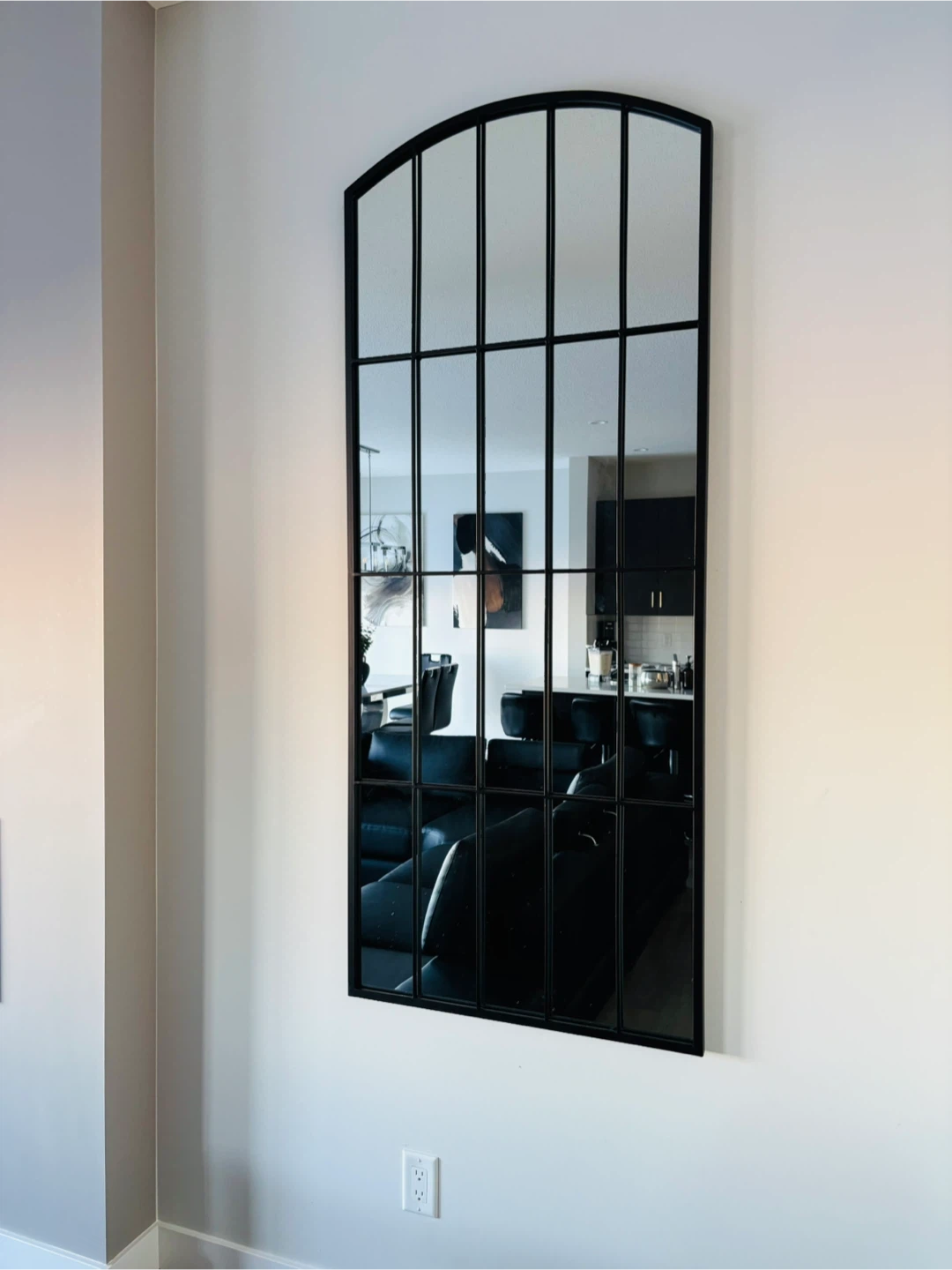 Black Framed Windowpane Mirror 2 sets - photo 3