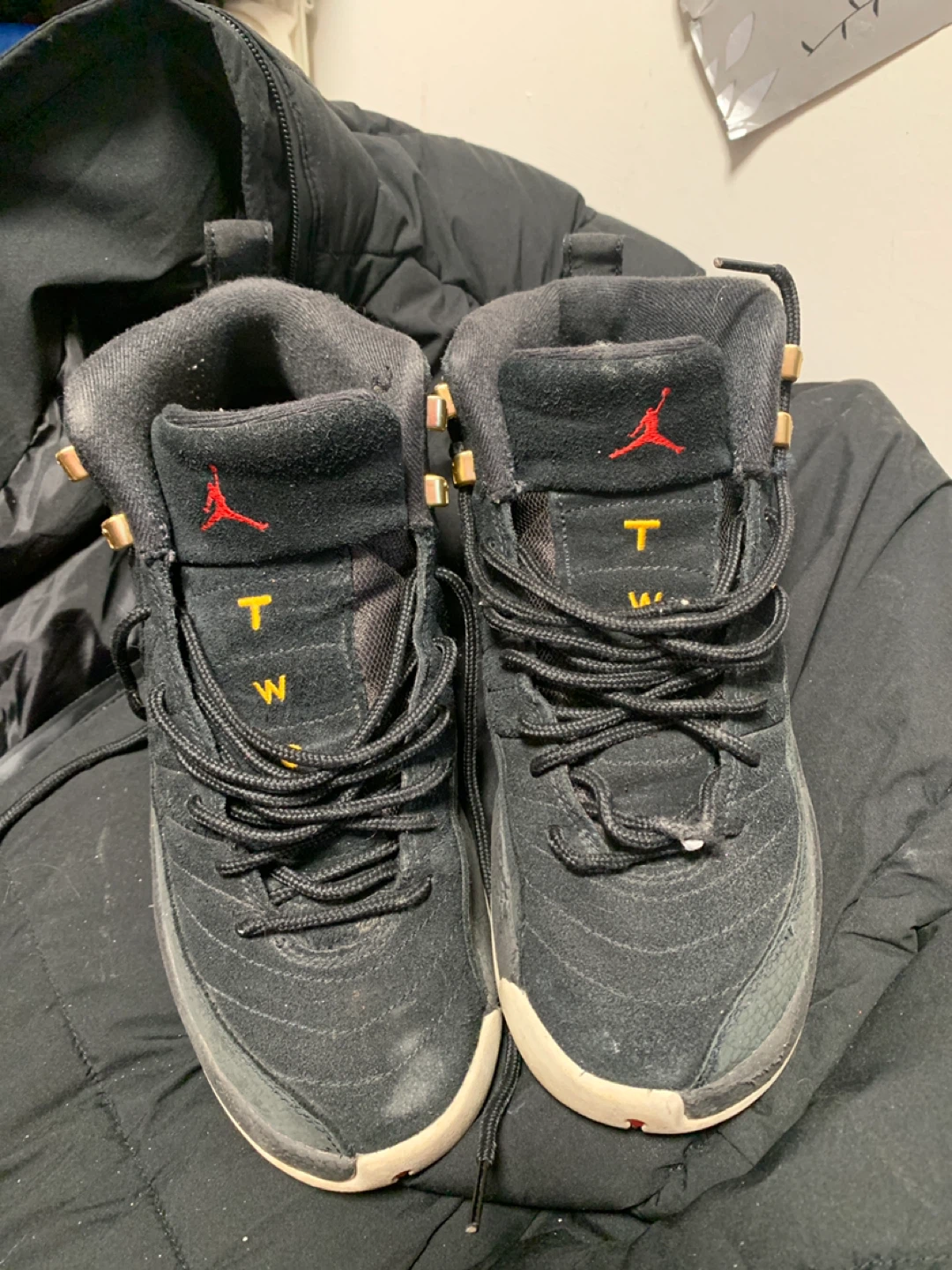 Jordan 12 Retro TW Black/Taxi - Size 6.5 Youth