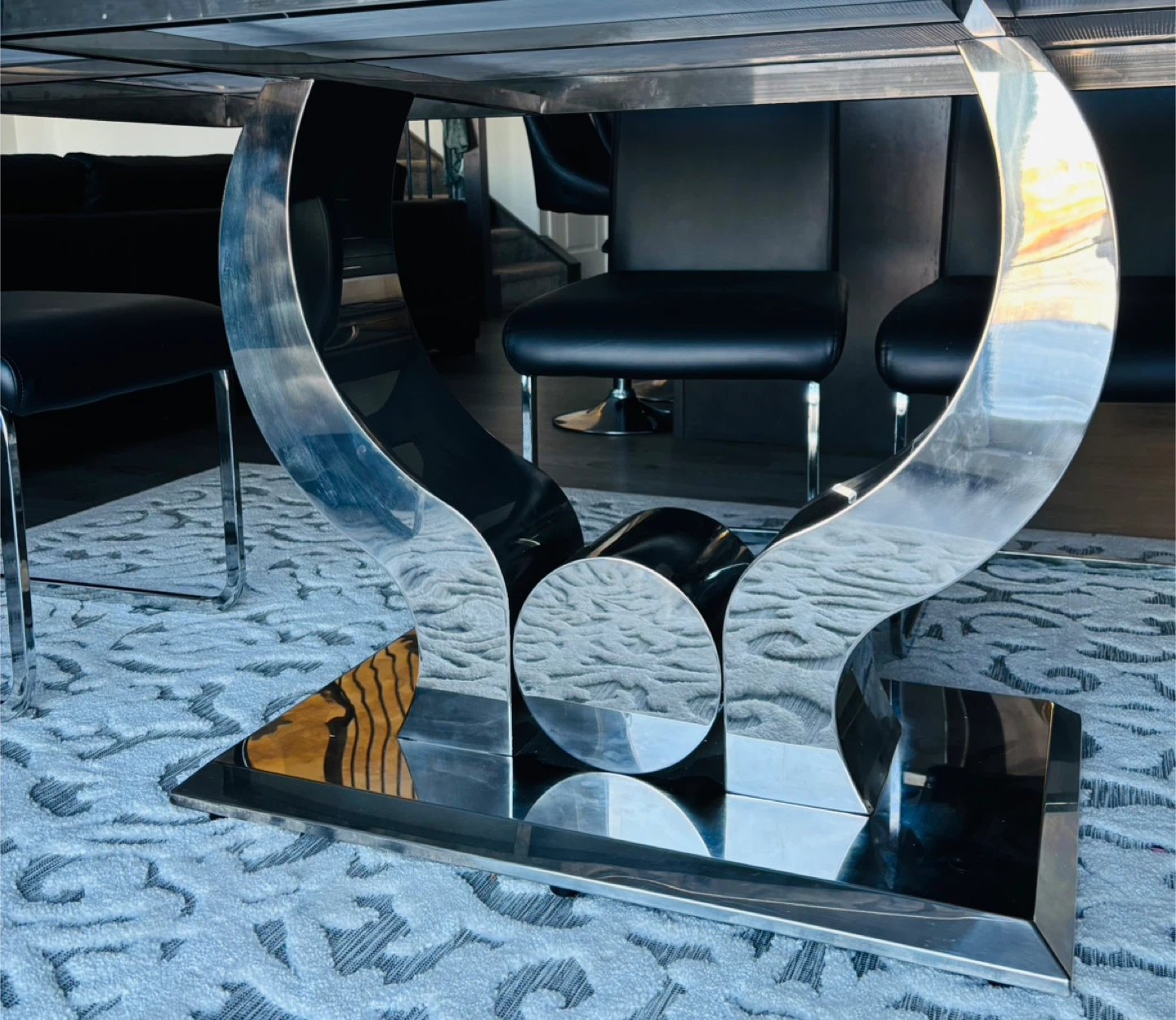 Marble Top Dining Table with Chrome Base - photo 3