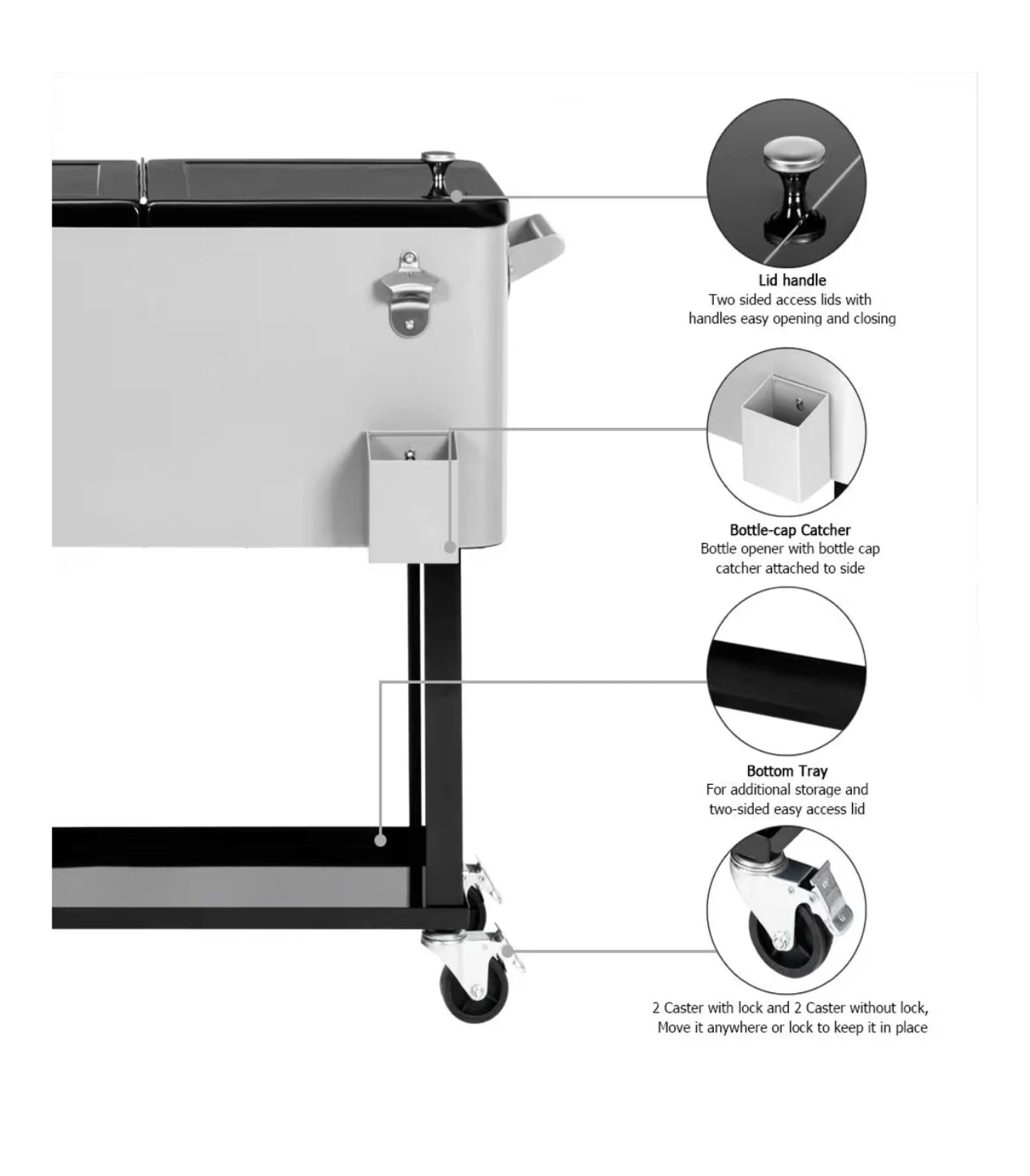 VINGLI Rolling Cooler Cart - 48-Hour Cooling - photo 4