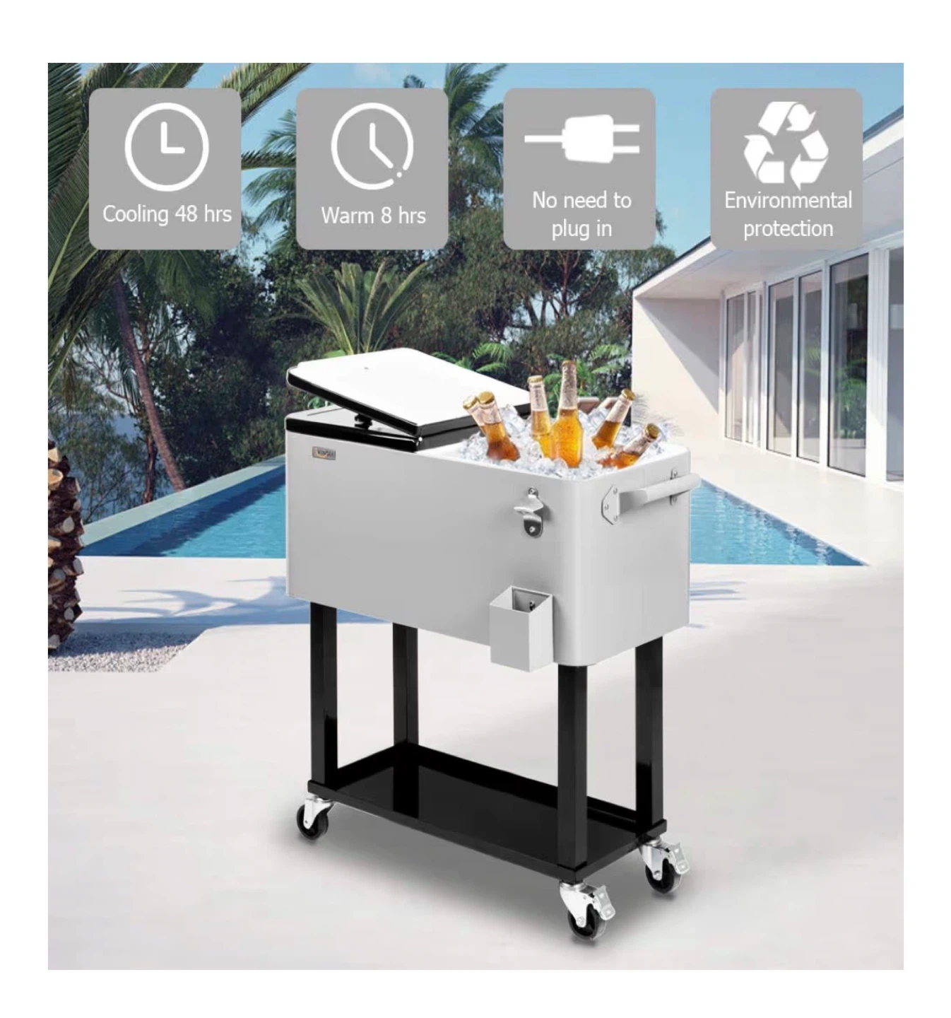 VINGLI Rolling Cooler Cart - 48-Hour Cooling - photo 3