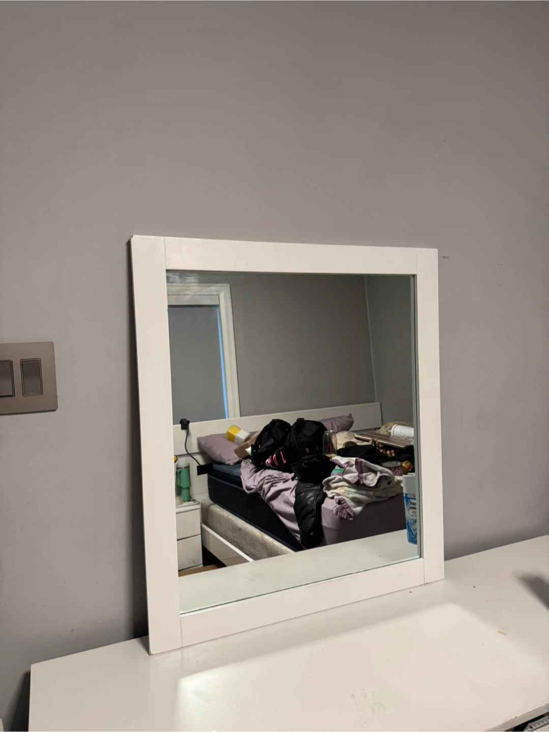 White Framed Mirror - photo 2