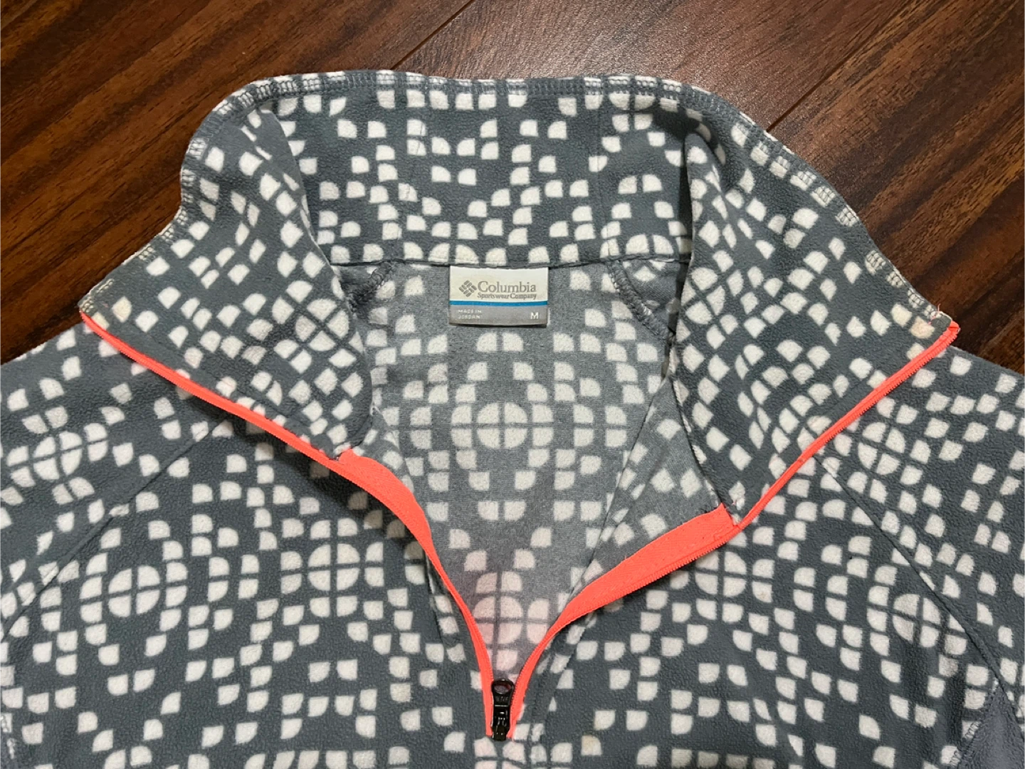 Columbia women’s medium quarter zip fleece pullover, grey white - photo 2