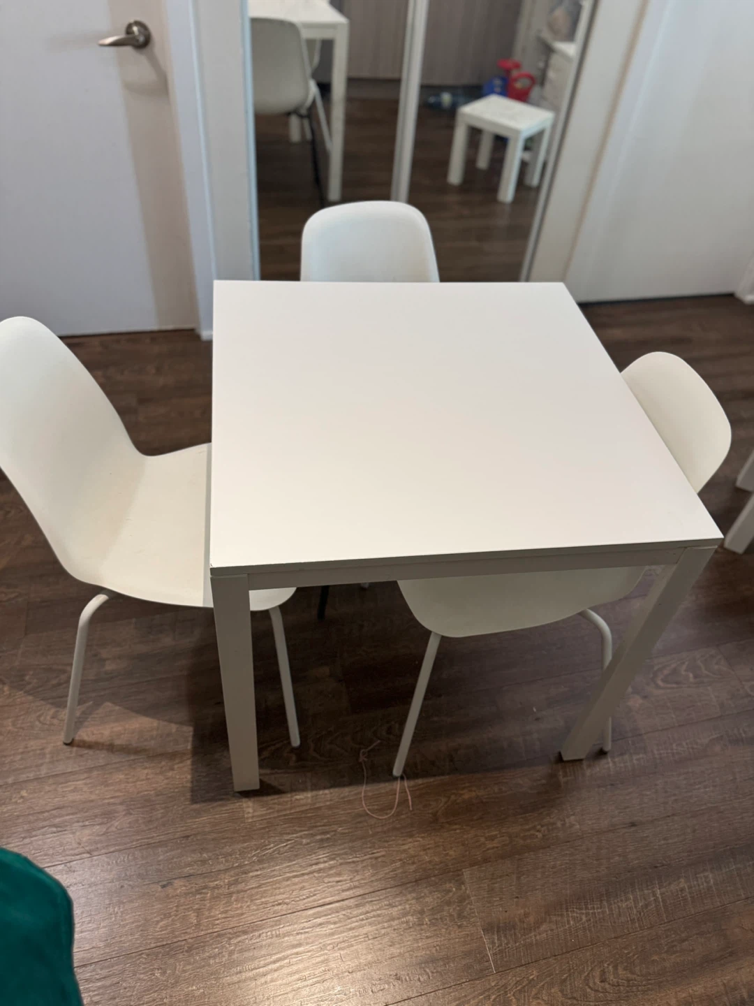 Ikea White Dining Table with Chairs - photo 3
