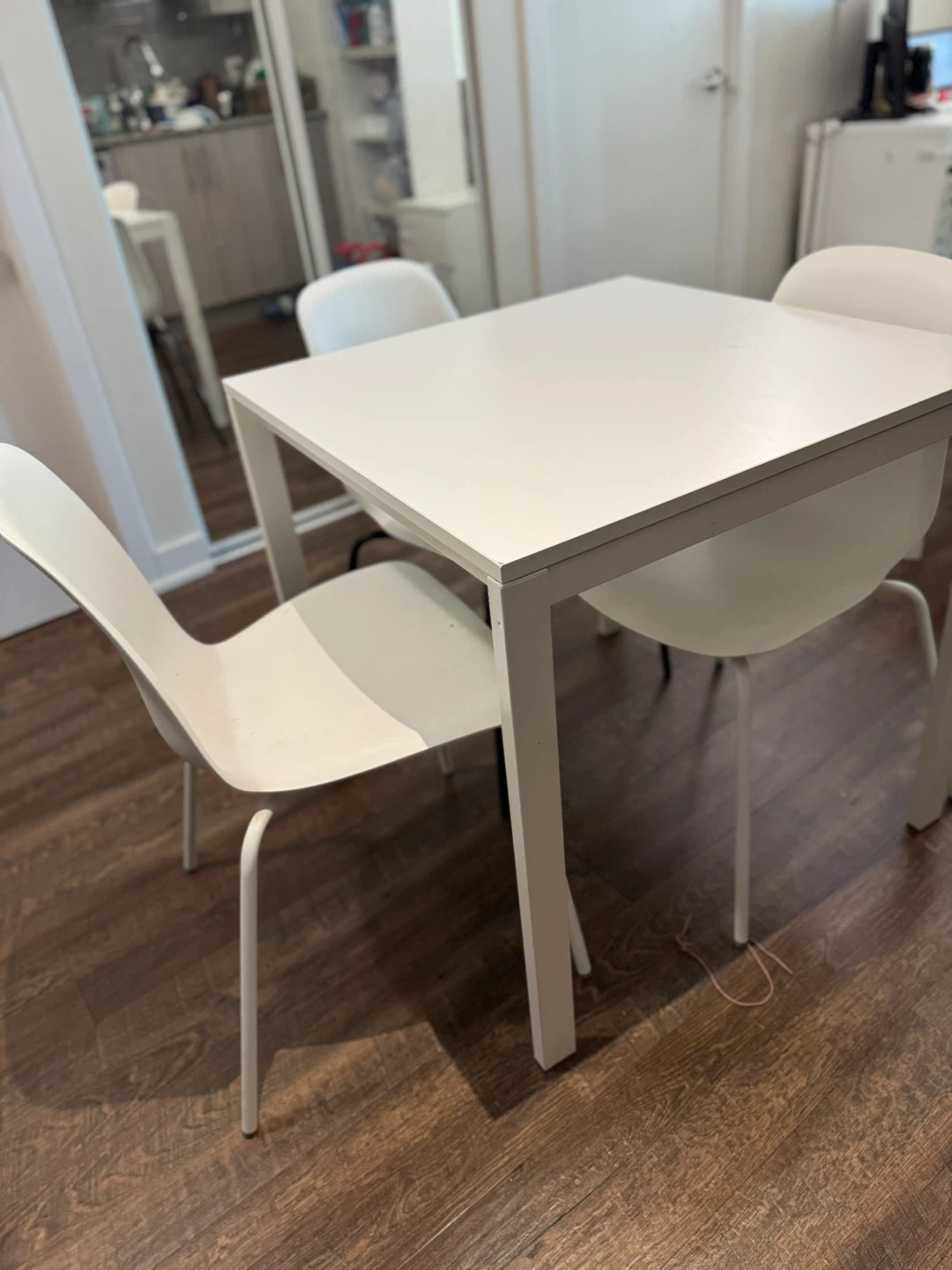Ikea White Dining Table with Chairs