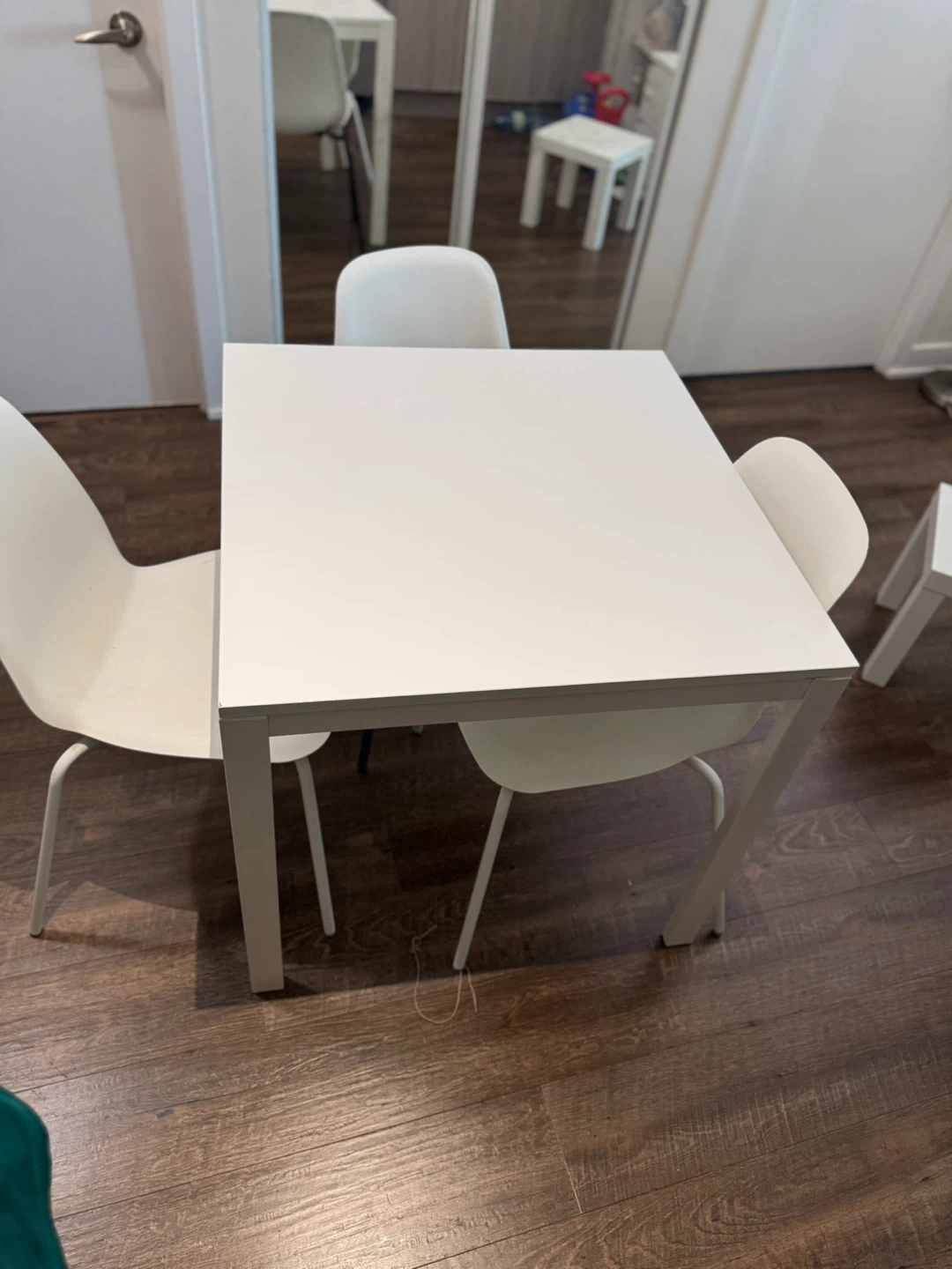 Ikea White Dining Table with Chairs - photo 2