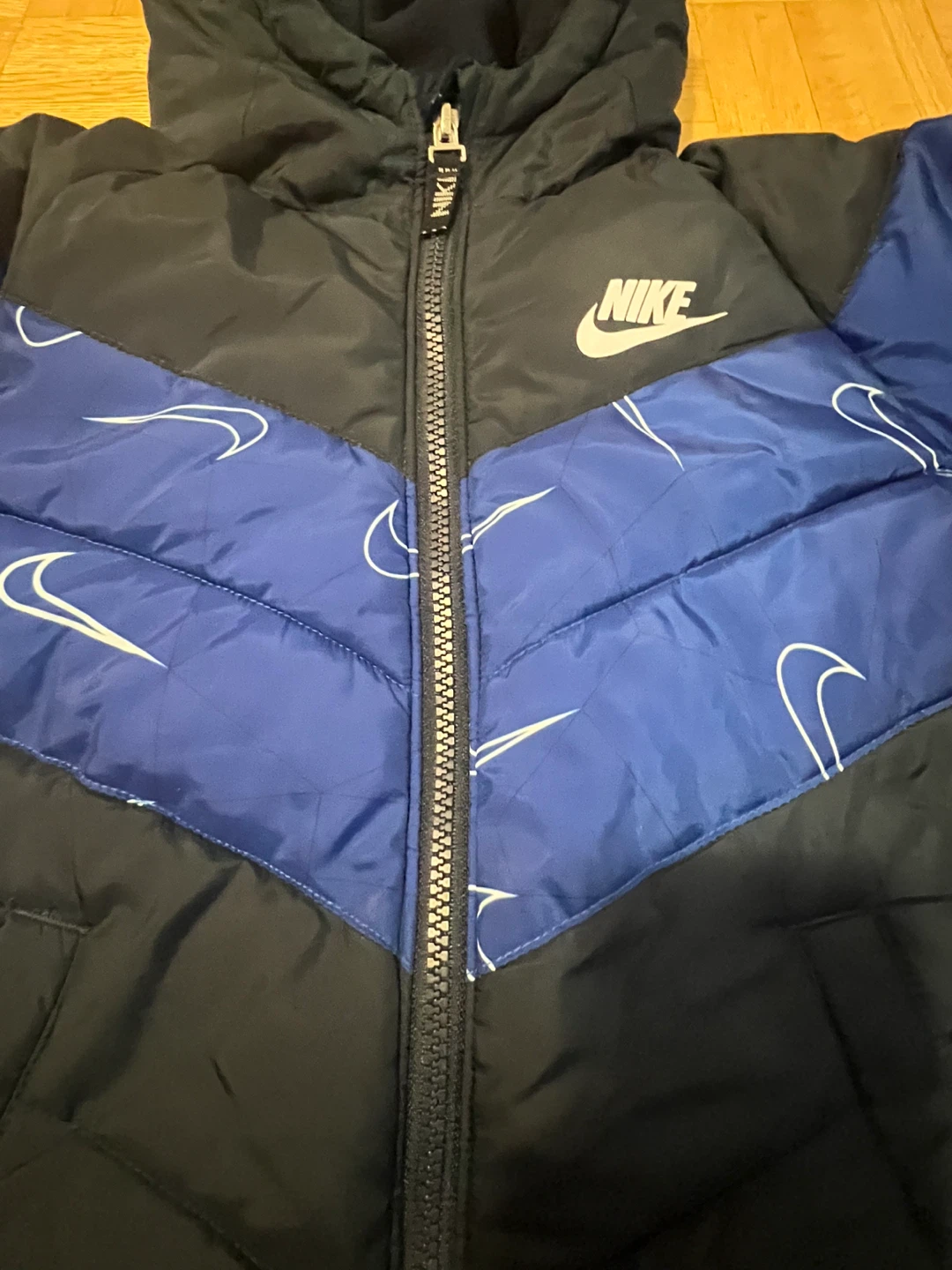 Nike Puffer Jacket Size 7 - Black & Blue - photo 2