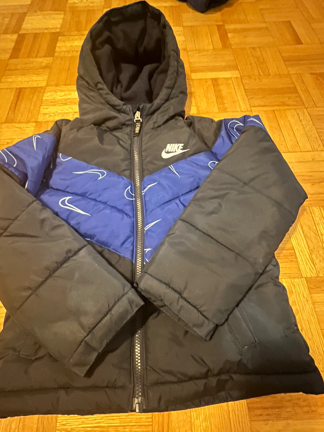 Nike Puffer Jacket Size 7 - Black & Blue