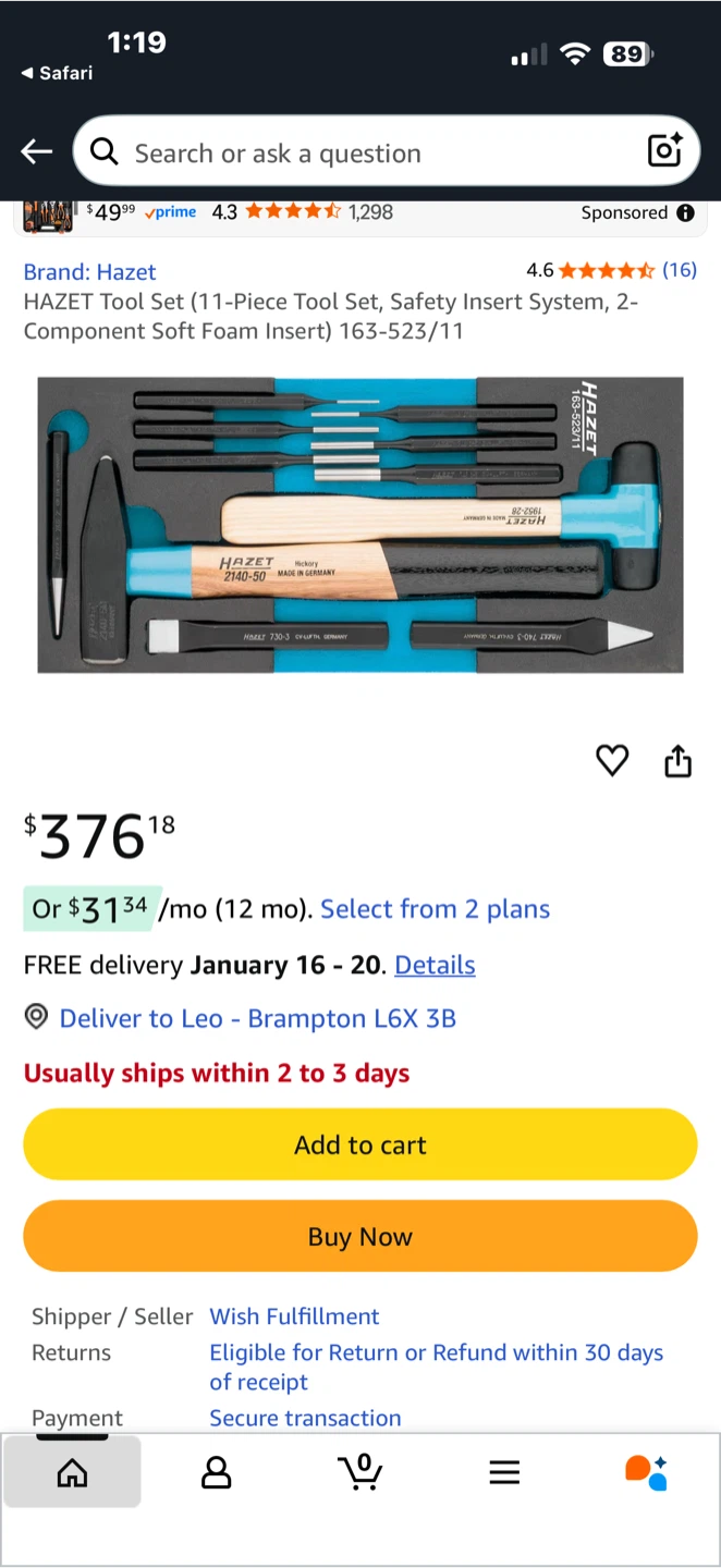 HAZET 11-Piece Tool Set w/ Safety Insert - photo 3