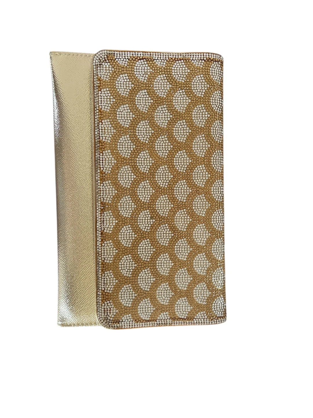 Gold Beaded Clutch with Chain Strap