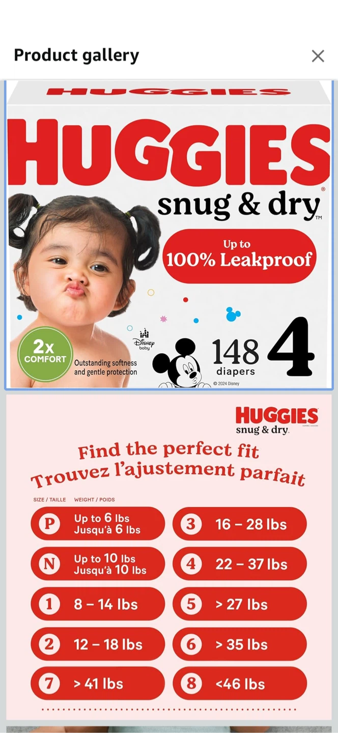 Huggies Snug & Dry – Size 4 Diapers (58 Count) – No Box