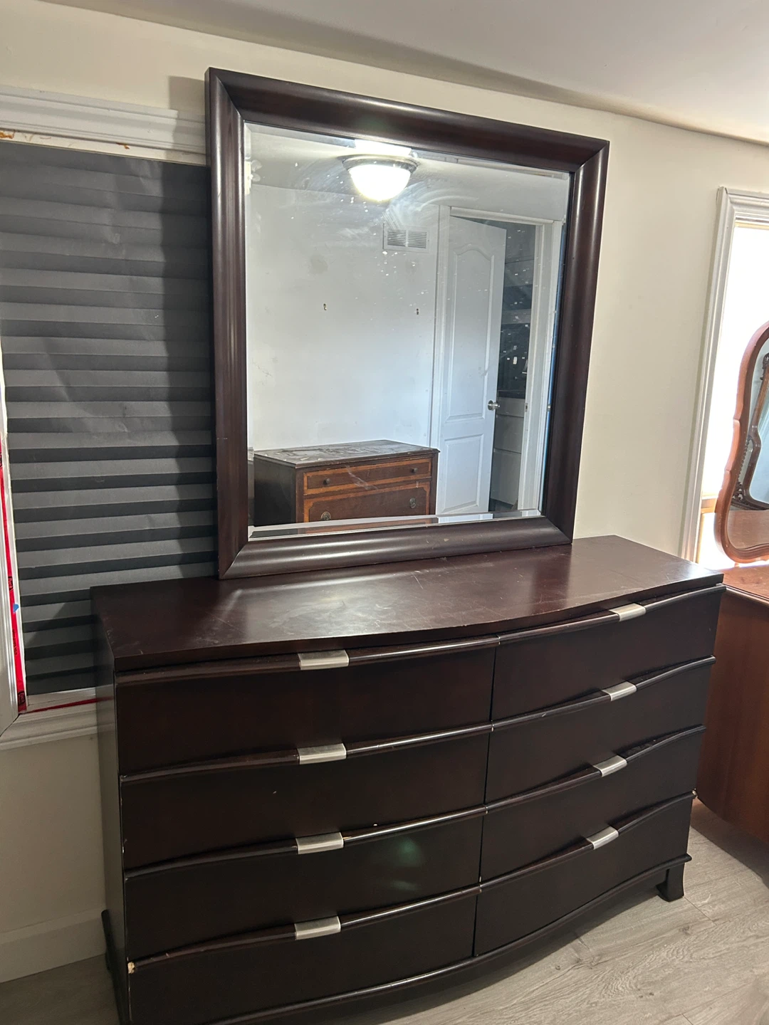 Dark Brown Dresser with Mirror - photo 4