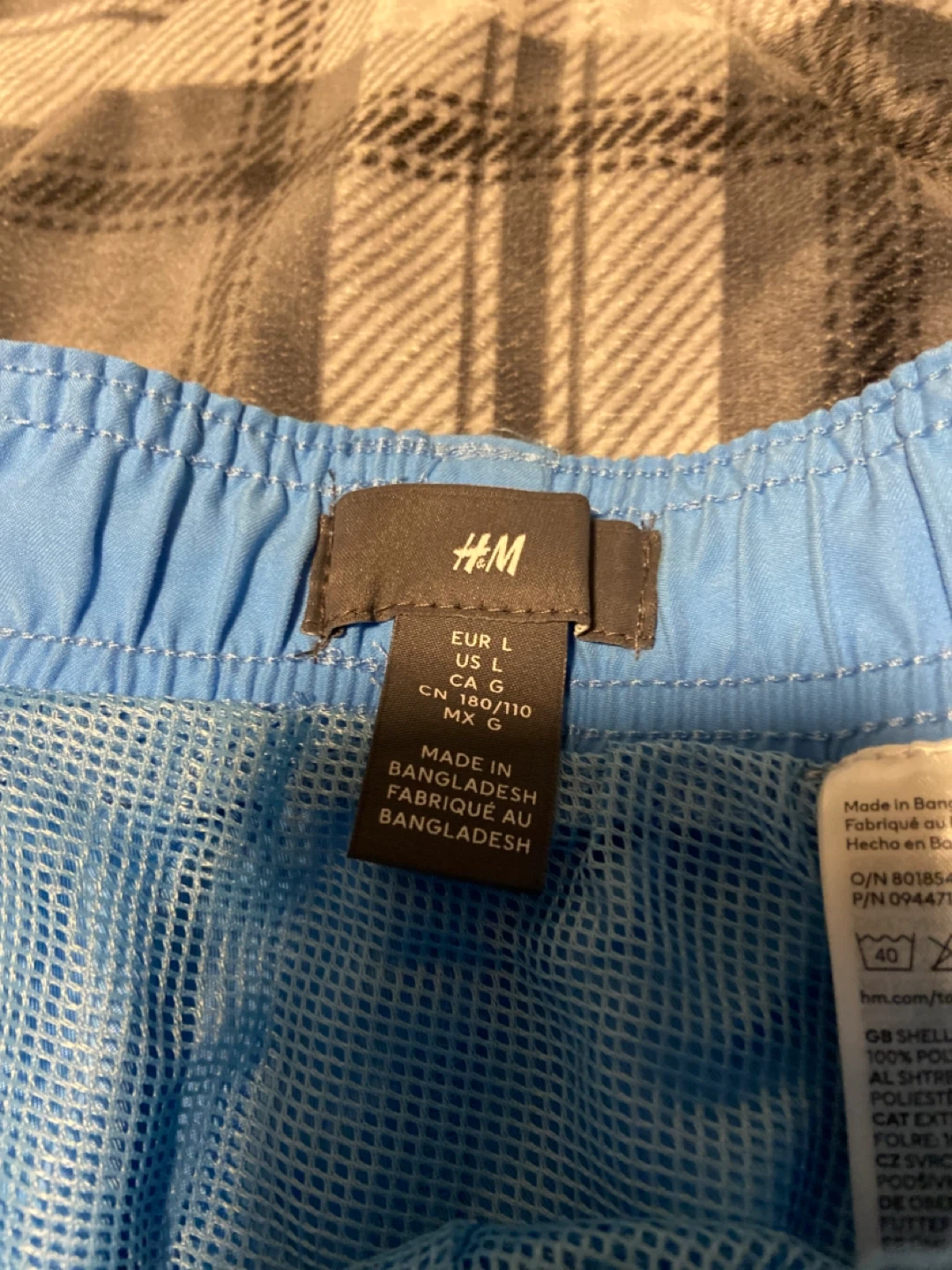 Mens Light Blue H&M Swim Shorts Size Large - photo 2