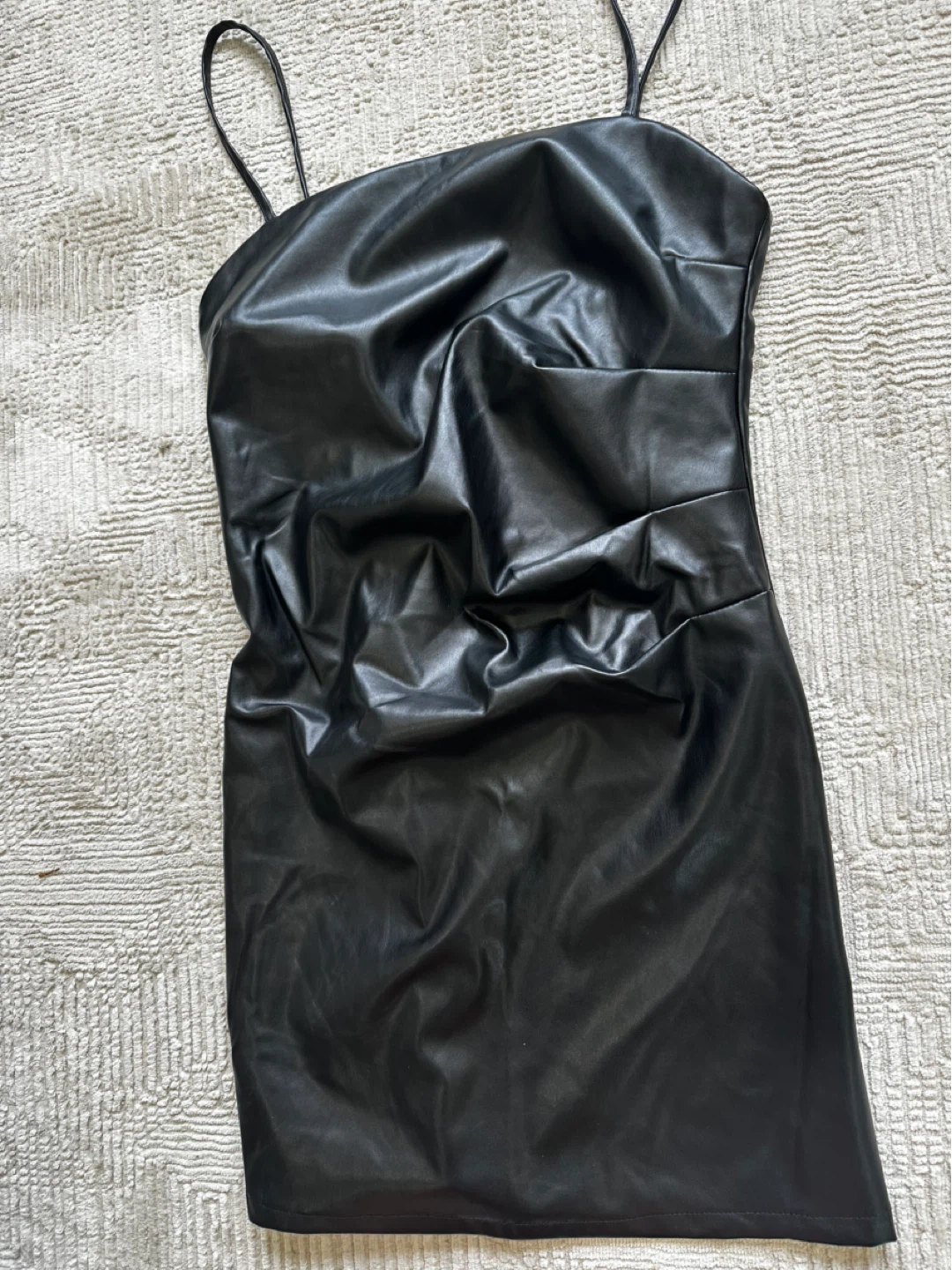 New Black Faux Leather Mini Dress - photo 2