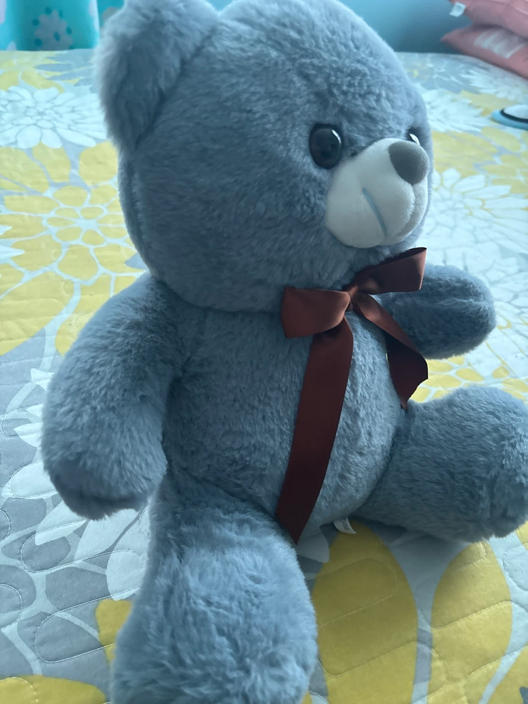 Blue Teddy Bear with Ribbon - photo 2