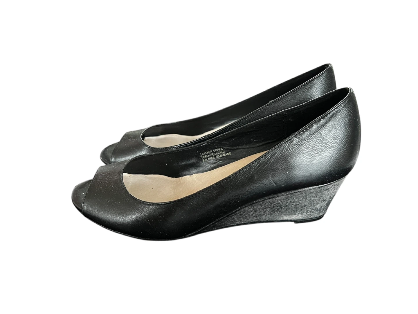 Moda Reflex Le Chateau Black Peep Toe Wedges - Size 8 - photo 2