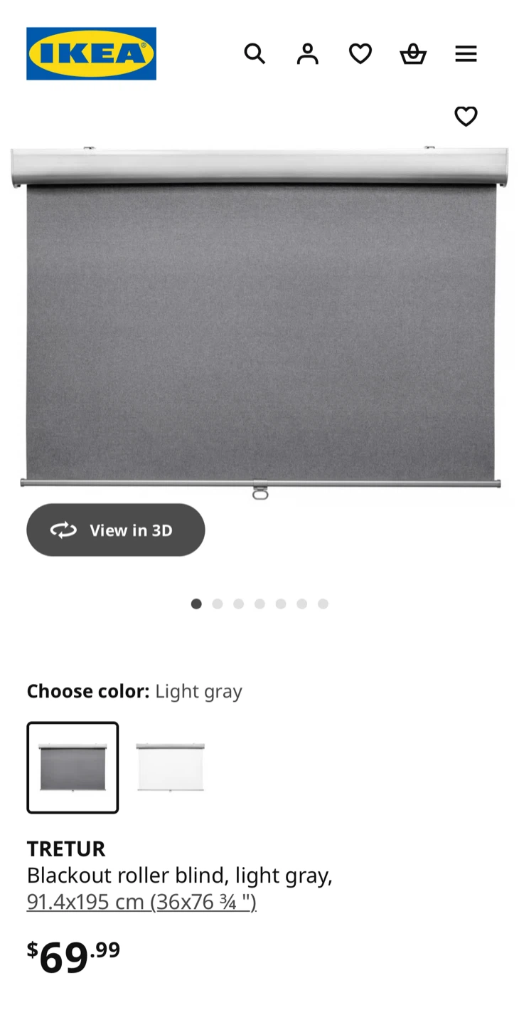 IKEA Tretur Window Blinds Gray