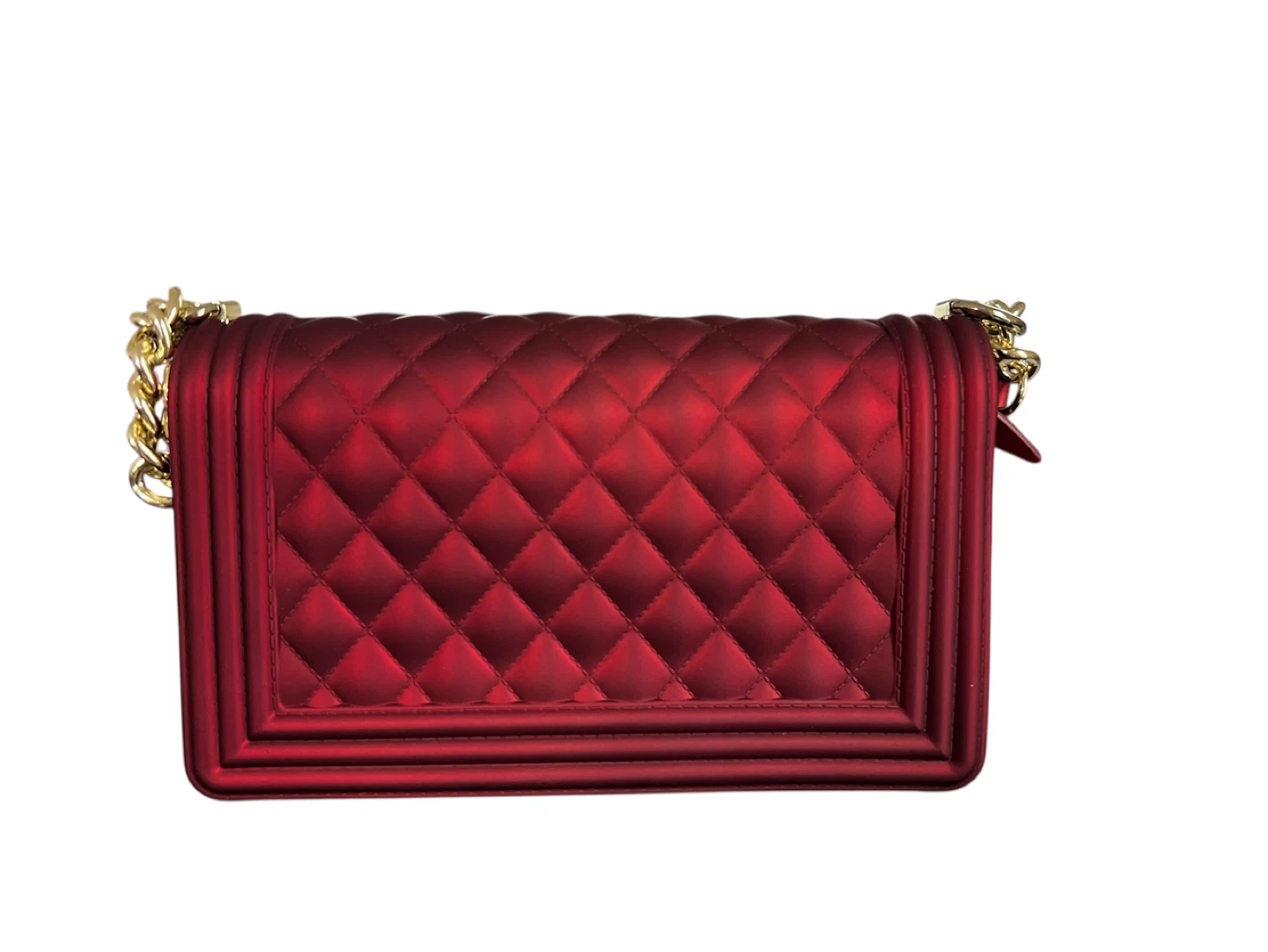 Red Jelly Purse with Gold Chain - photo 3