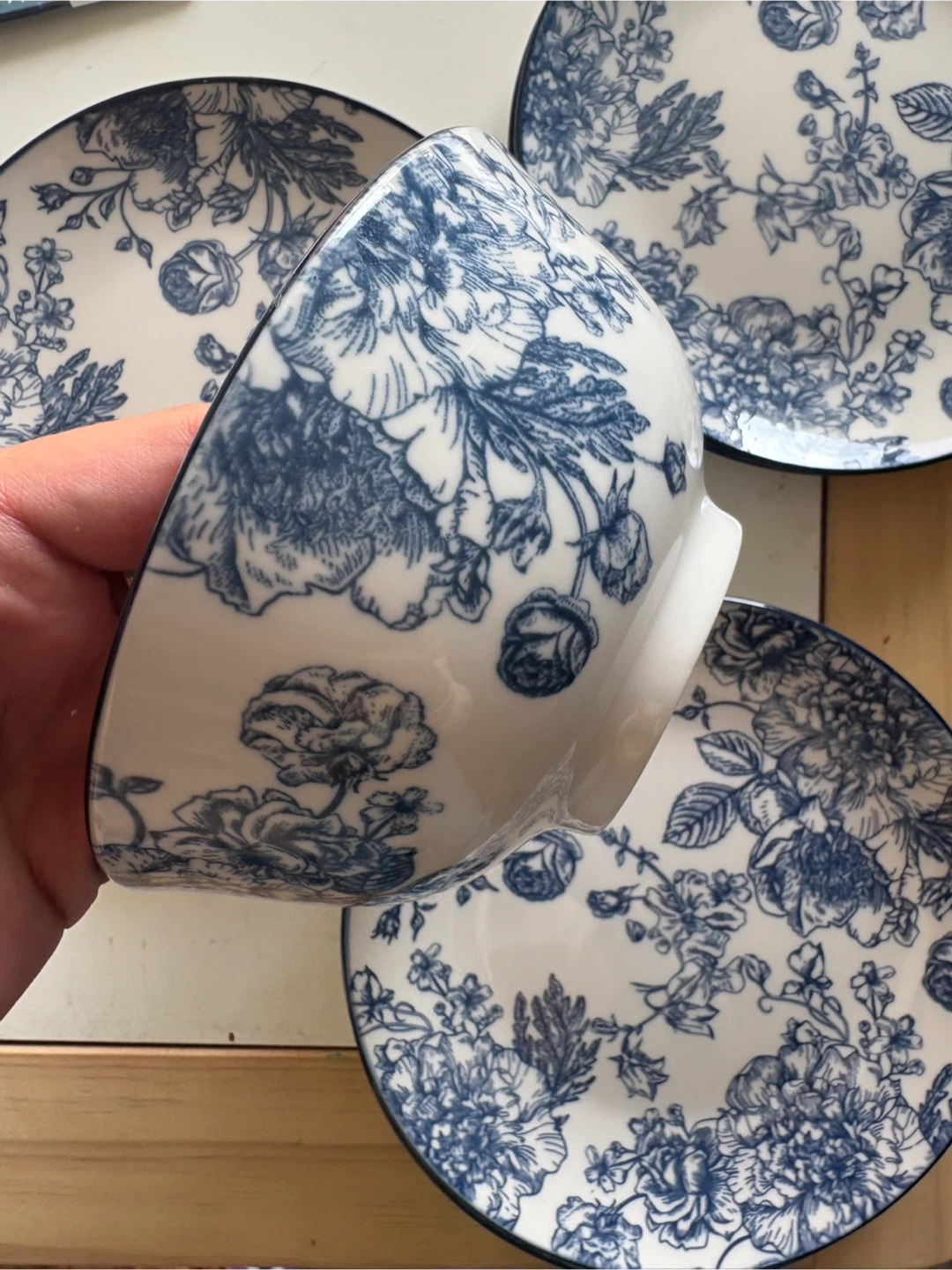 Floral Snack Plates & Bowls Set - photo 3