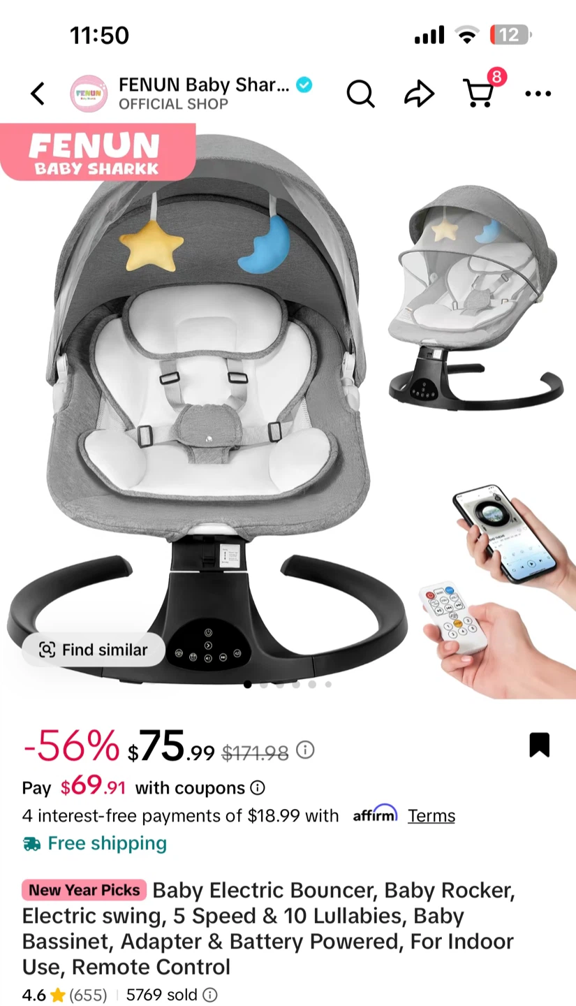 FENUN Baby Electric Bouncer, Baby Rocker - photo 2