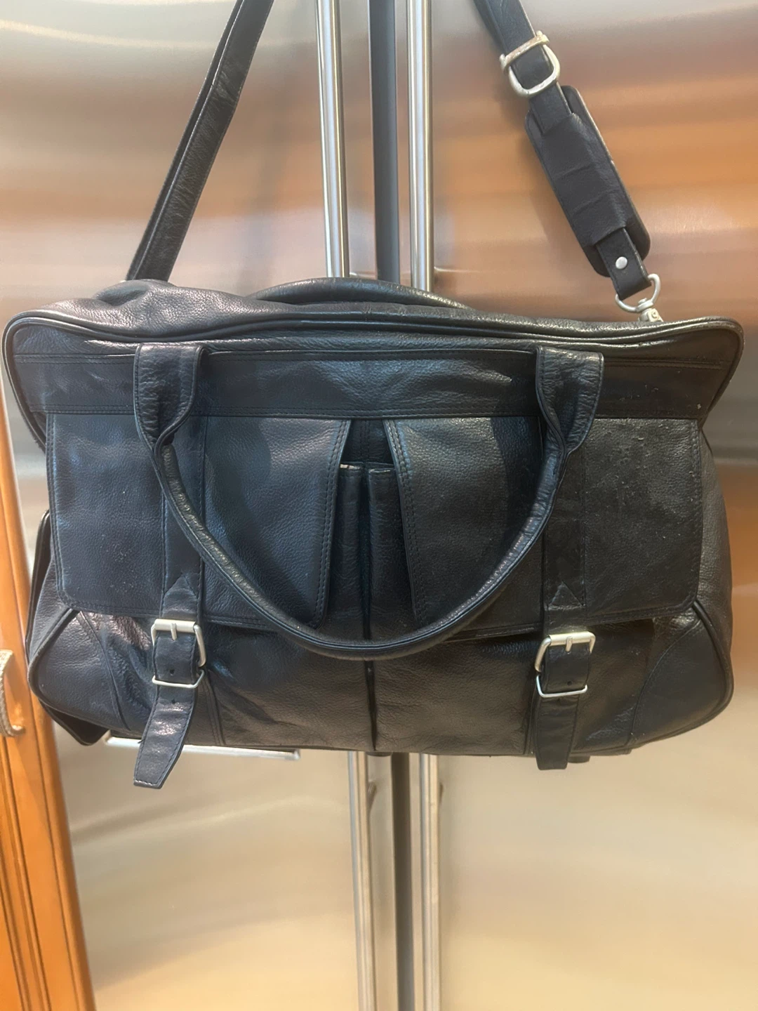 Black Leather Travel Bag