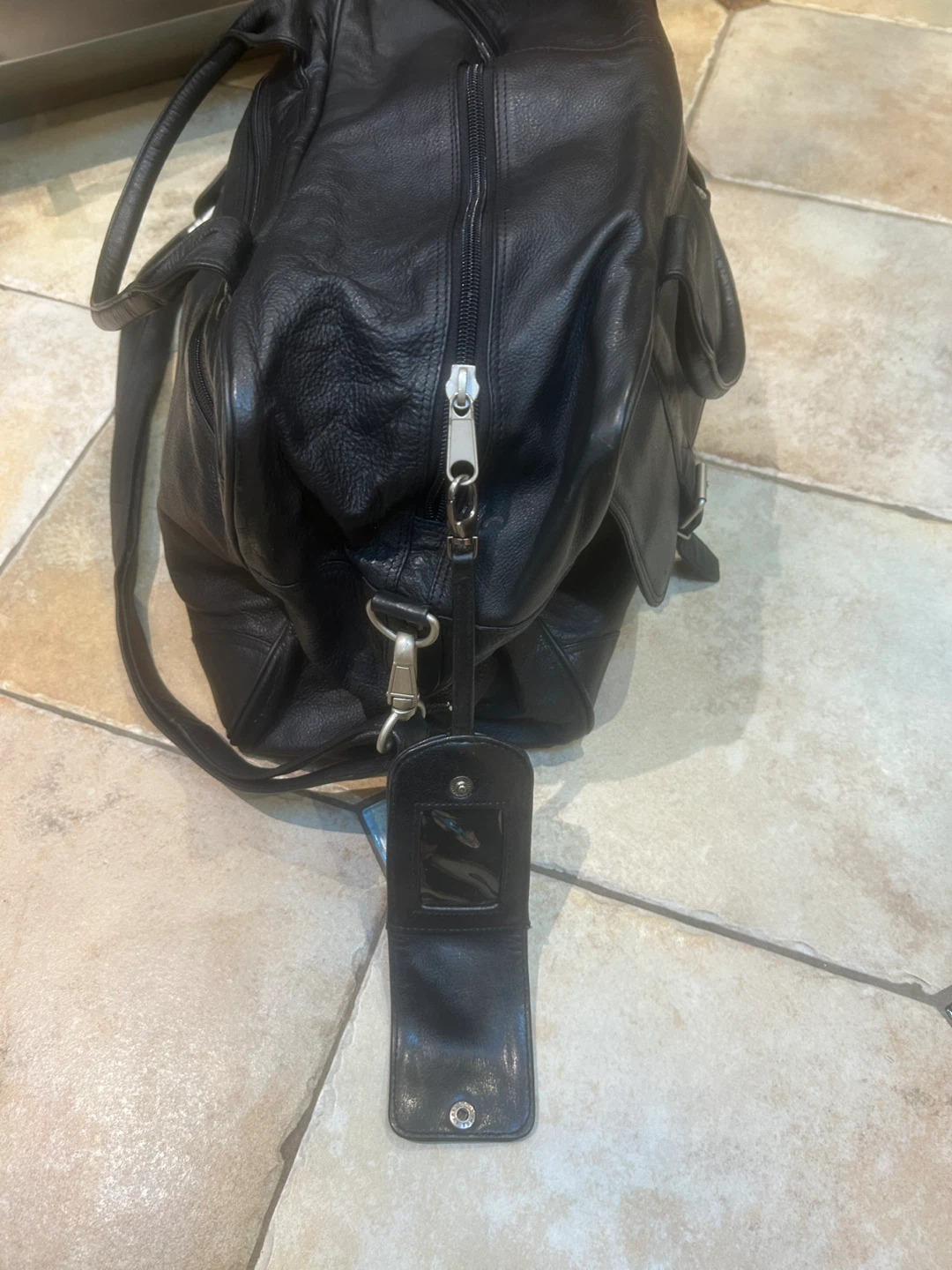 Black Leather Travel Bag - photo 5