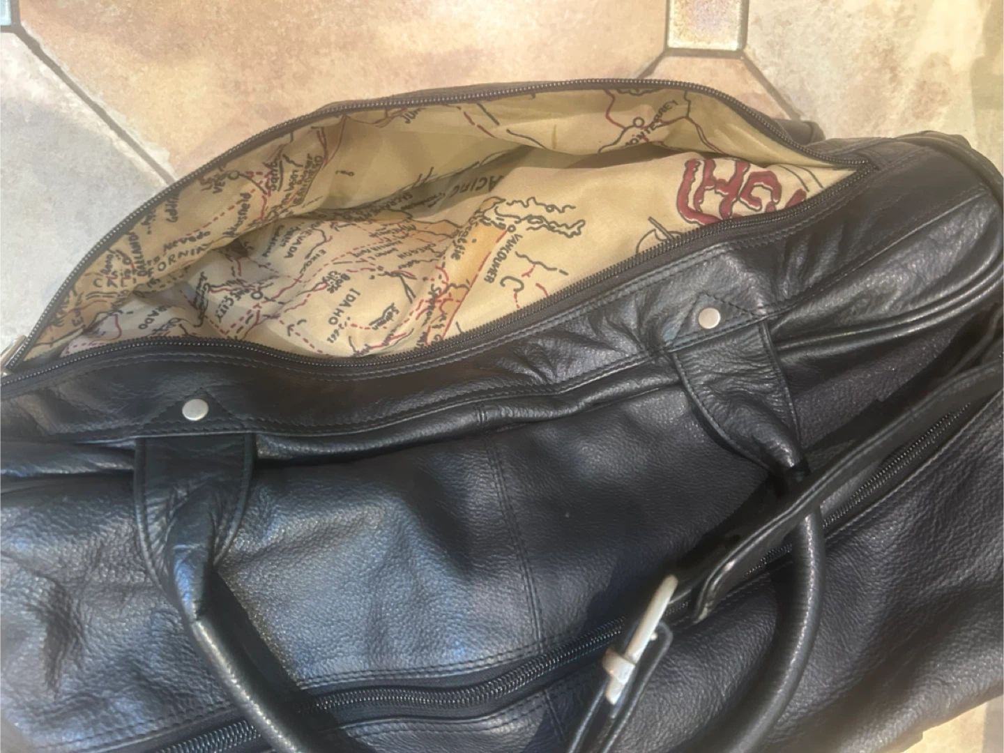 Black Leather Travel Bag - photo 3