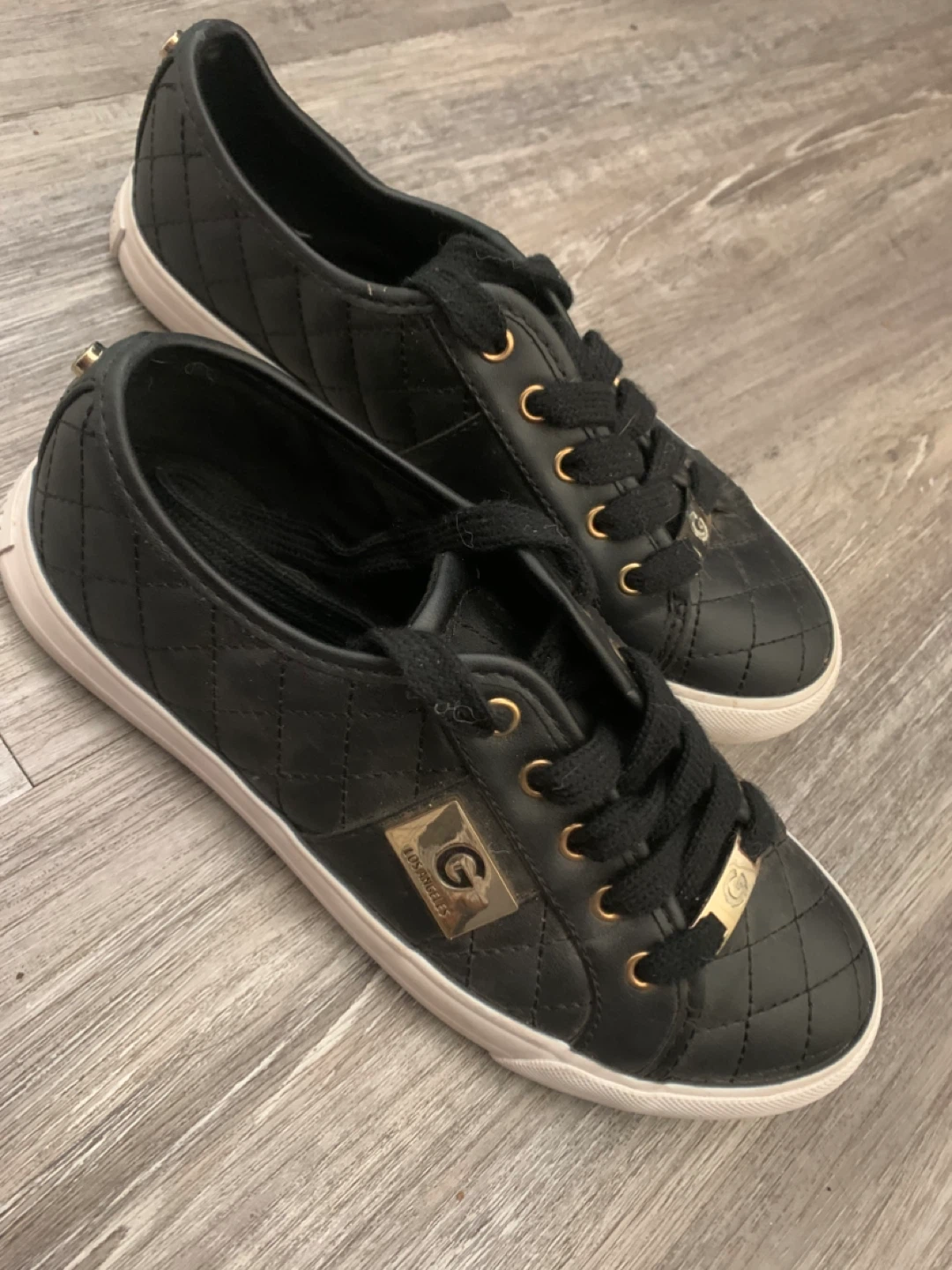 Guess Black Quilted Sneakers - Size 6