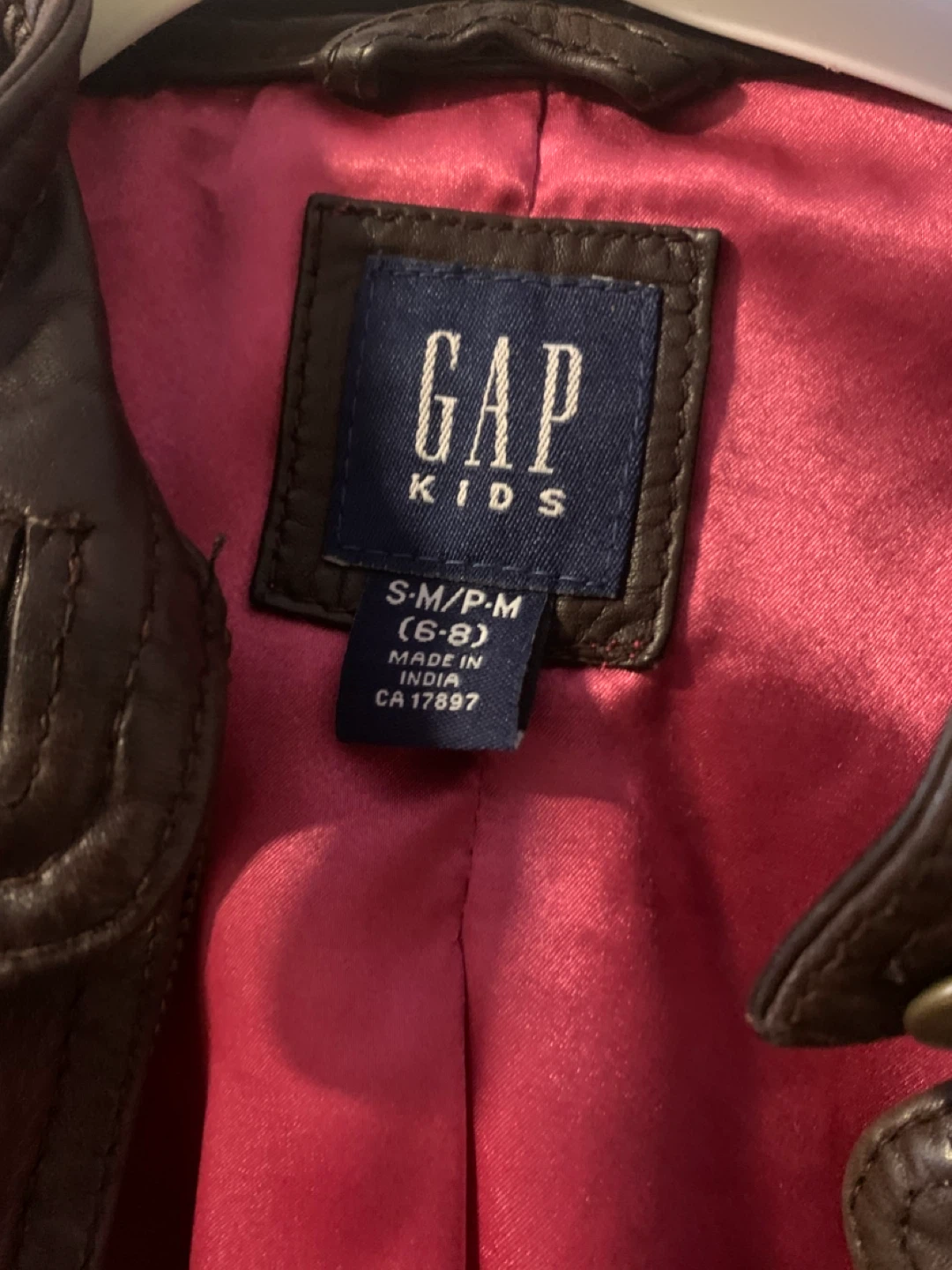 GAP Kids Brown Leather Jacket Size S (6-8) - photo 2