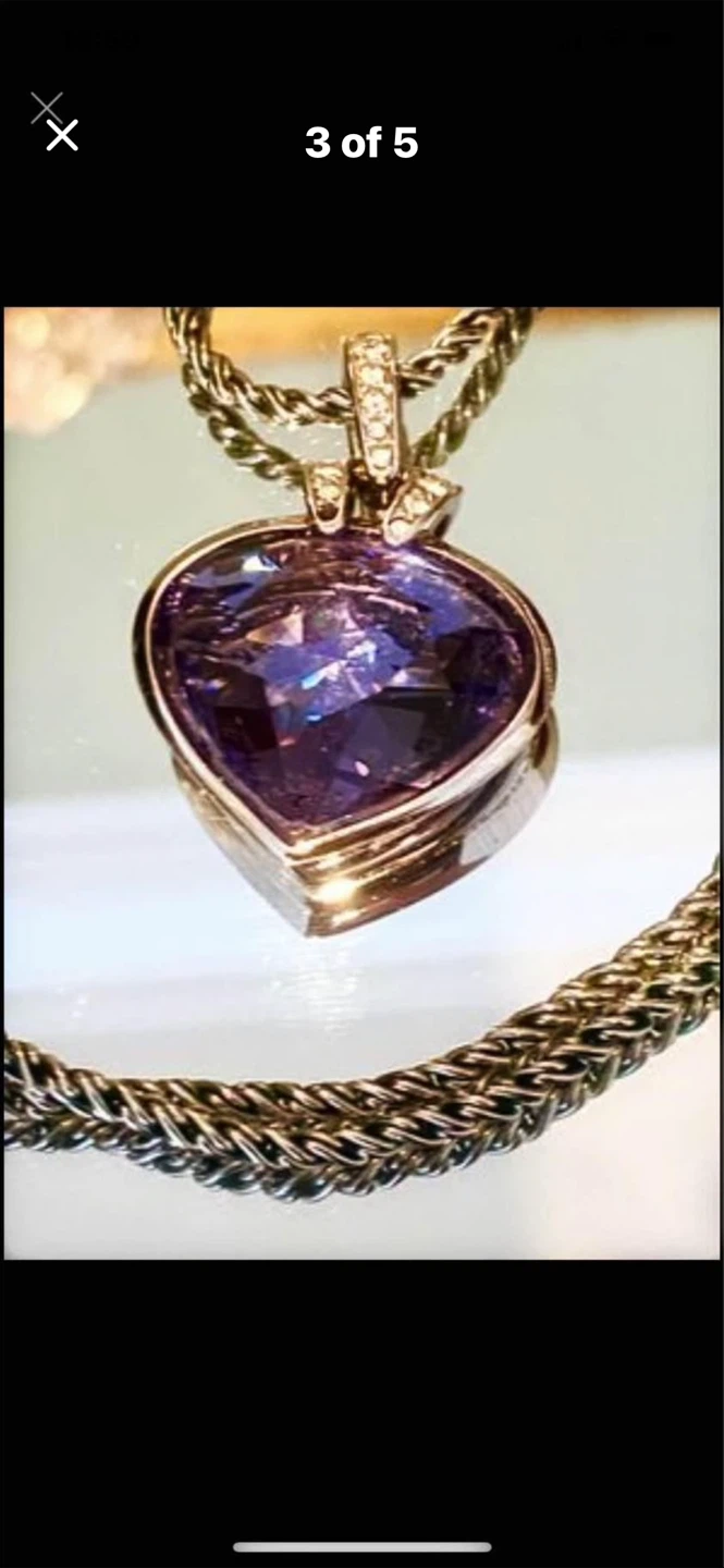 💙Swarovski Crystal Cobalt Heart Necklace - photo 3