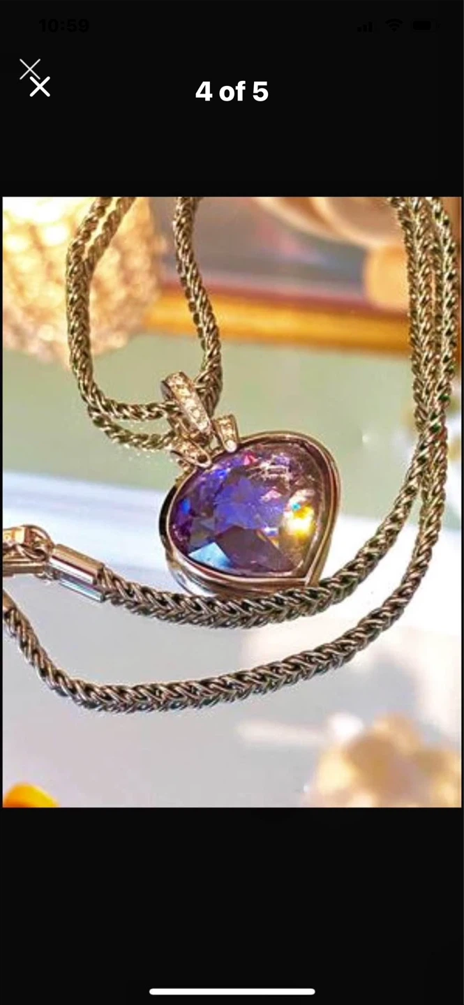 💙Swarovski Crystal Cobalt Heart Necklace - photo 4