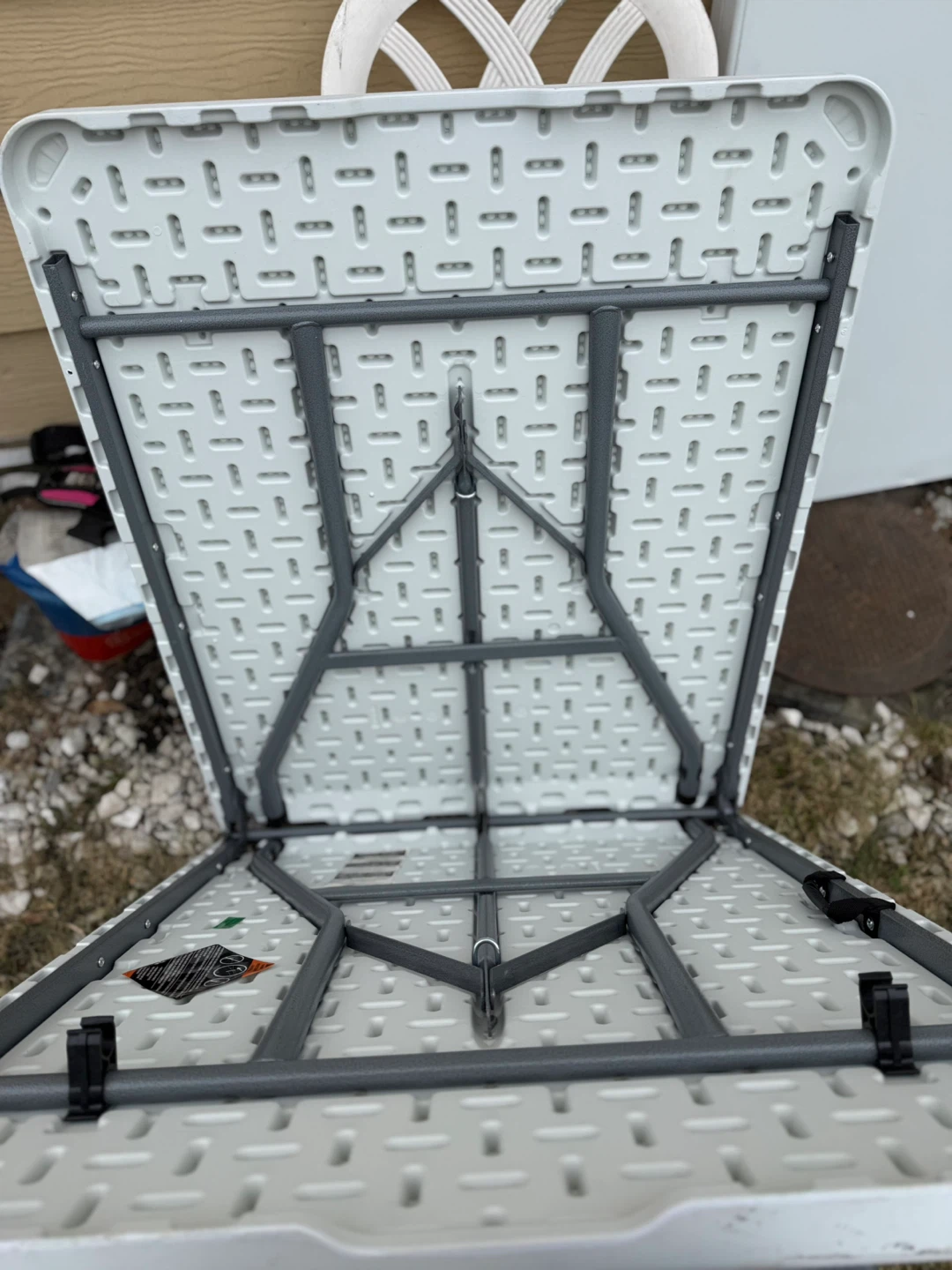White Fold-in-Half Table - photo 2