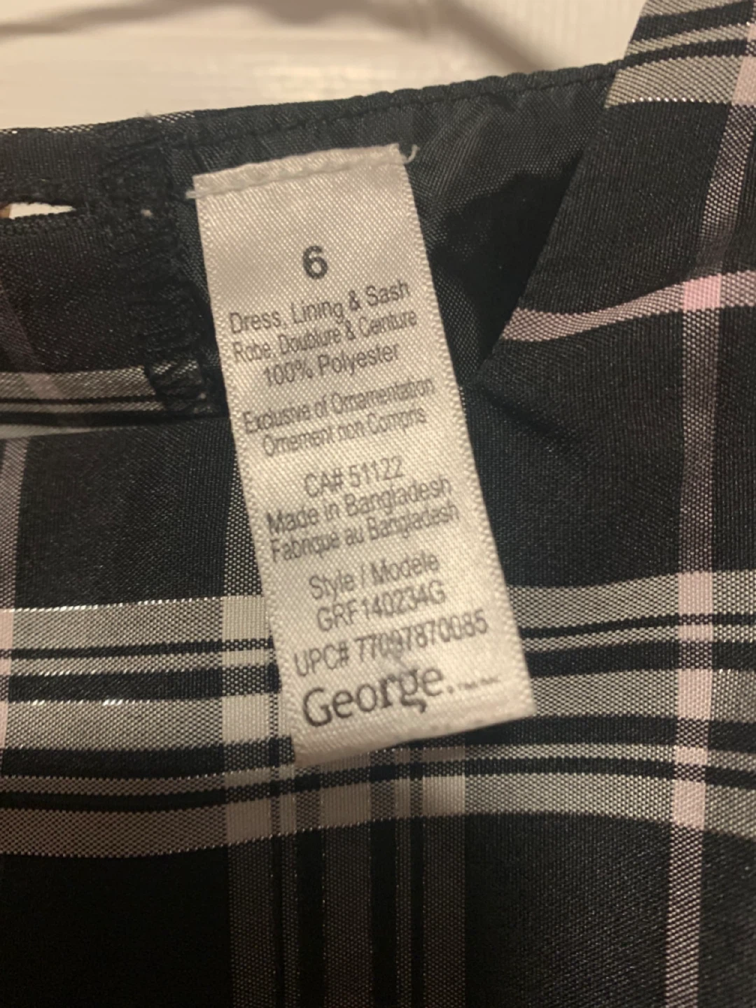 George Girls Plaid Dress - Size 6 - photo 2