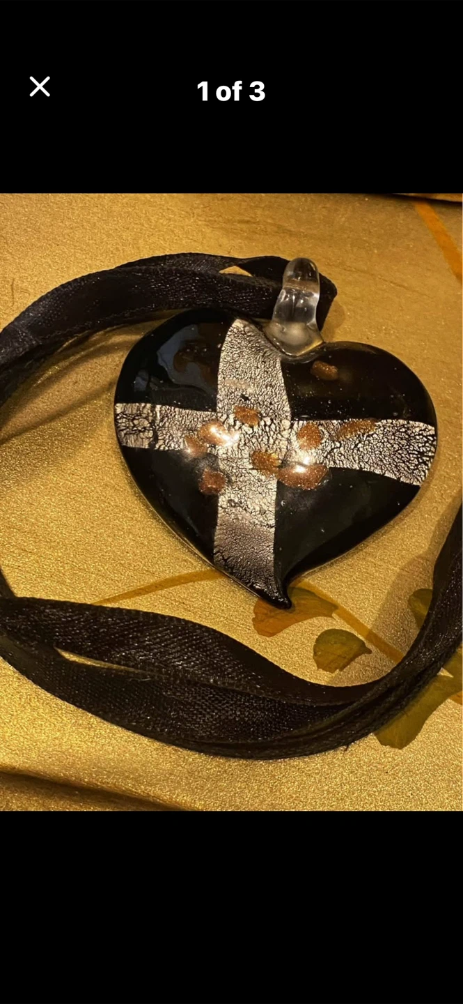 🩶Heart-Shaped Murano Glass Necklace