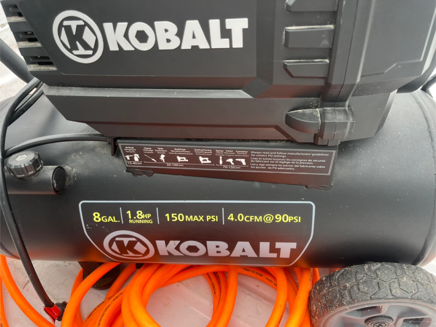 Kobalt 8 Gal Portable Air Compressor - photo 5