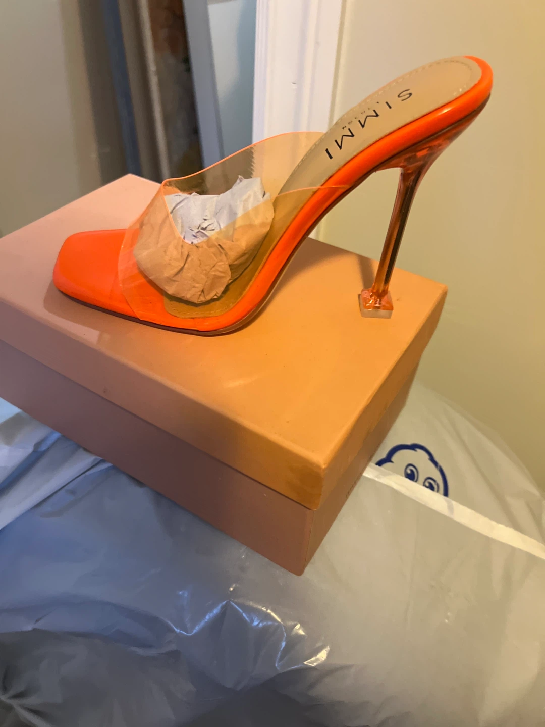 SIMMI London Orange Heels, Size 6