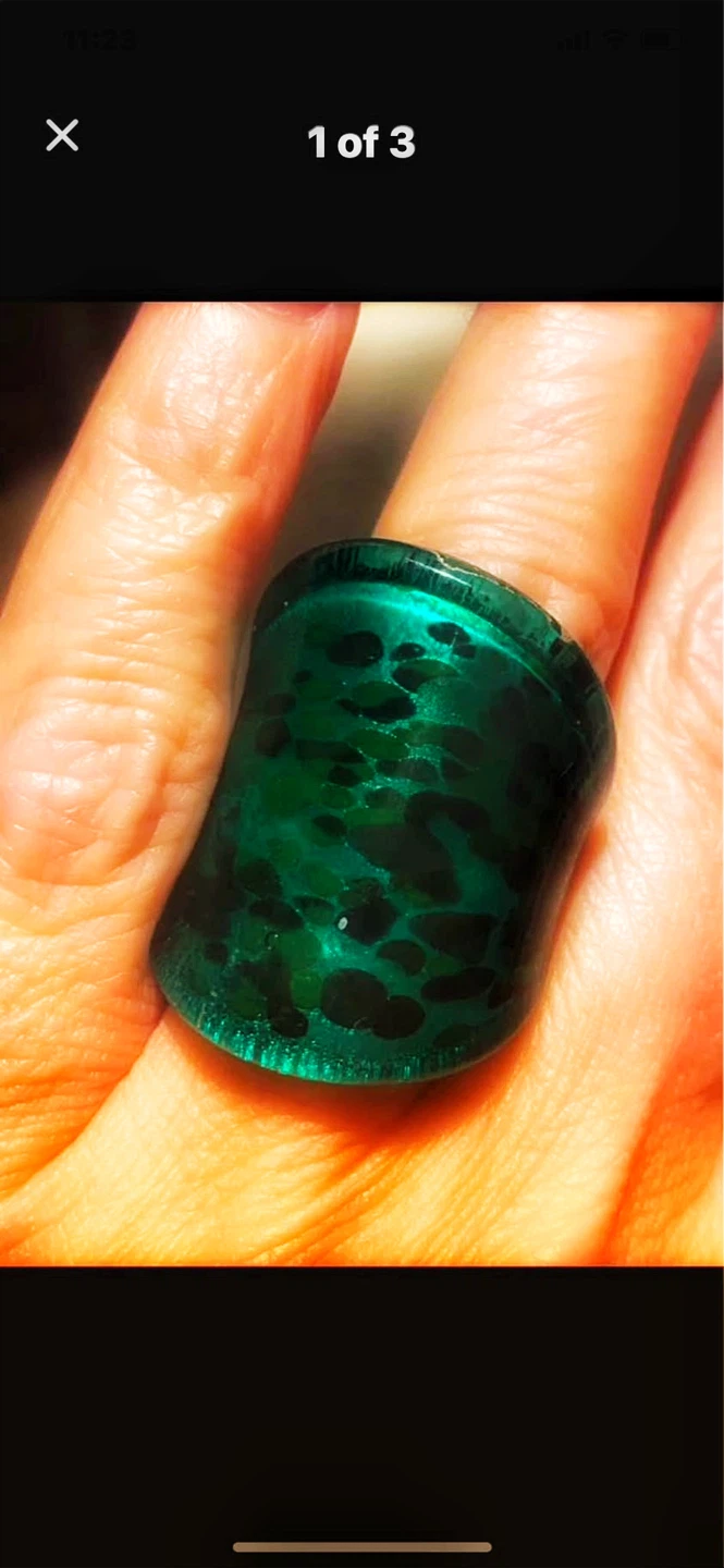 💚Murano Glass Green Ring - photo 2
