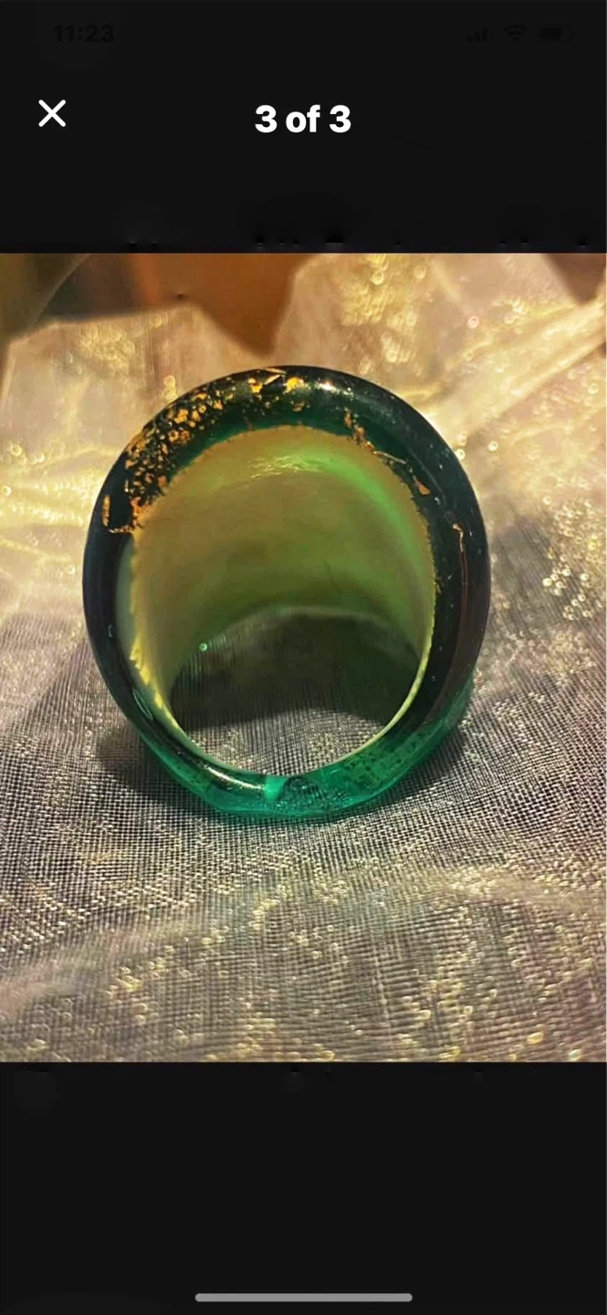 💚Murano Glass Green Ring - photo 3
