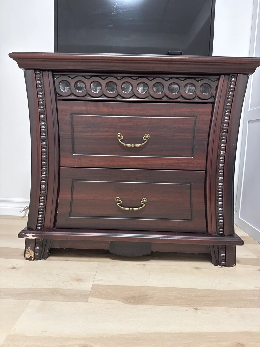 Wood 2-Drawer Nightstand