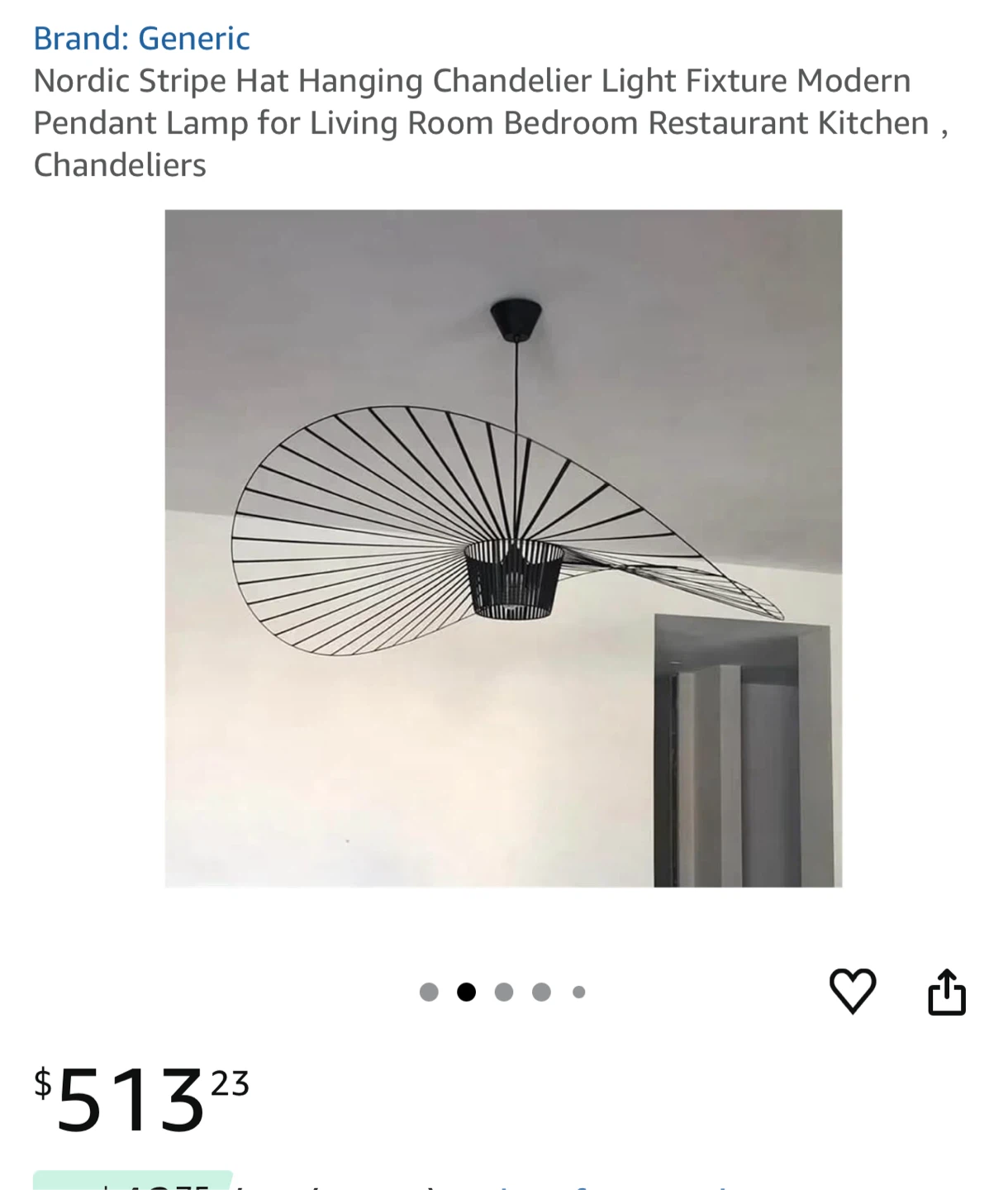 Nordic Stripe Hat Hanging Chandelier Light(on sale) - photo 3
