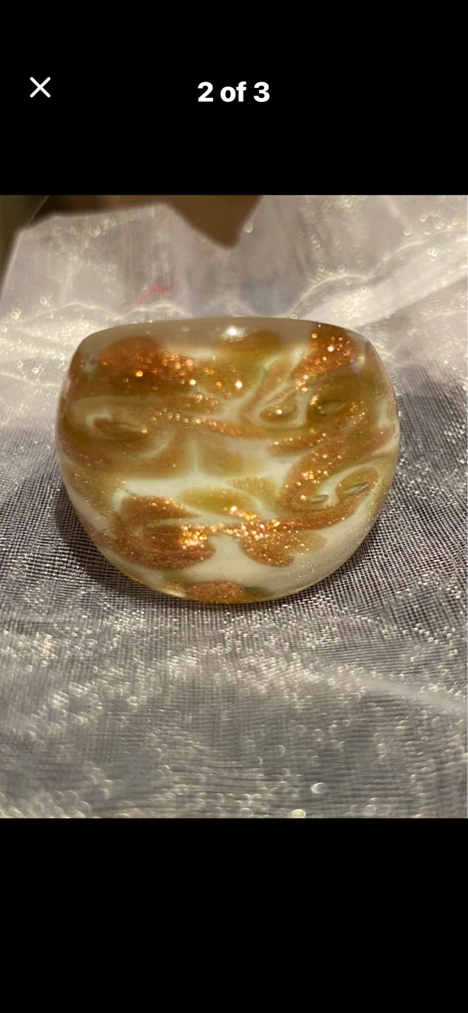 ✨Murano Glass Gold Swirl Ring - photo 2