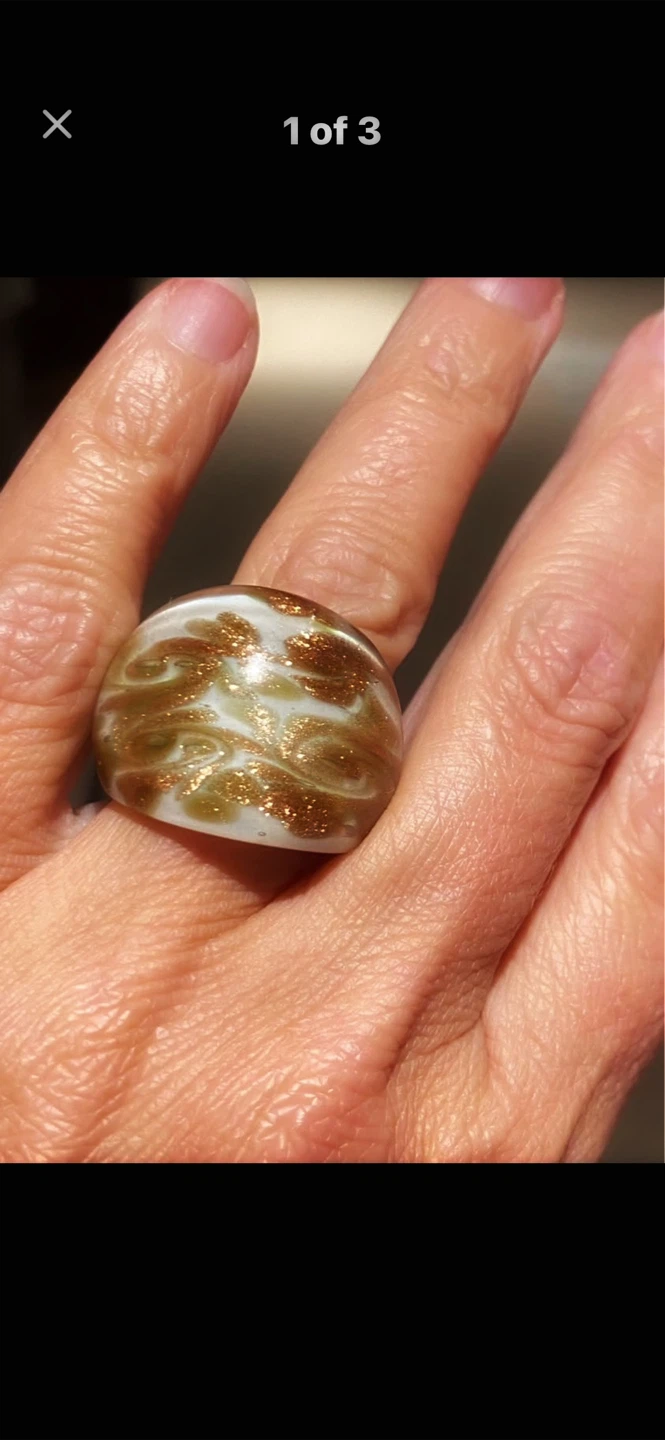 ✨Murano Glass Gold Swirl Ring