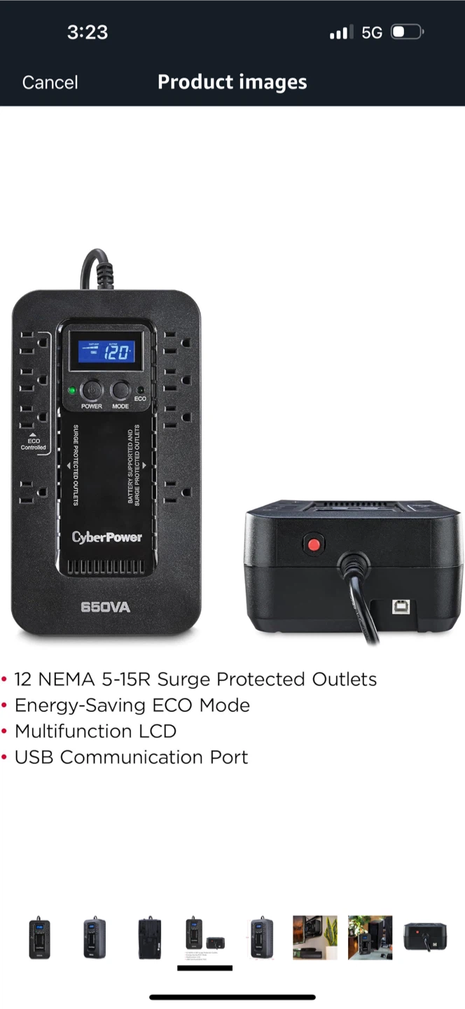 CyberPower EC650LCD Battery Backup - 650VA - photo 3
