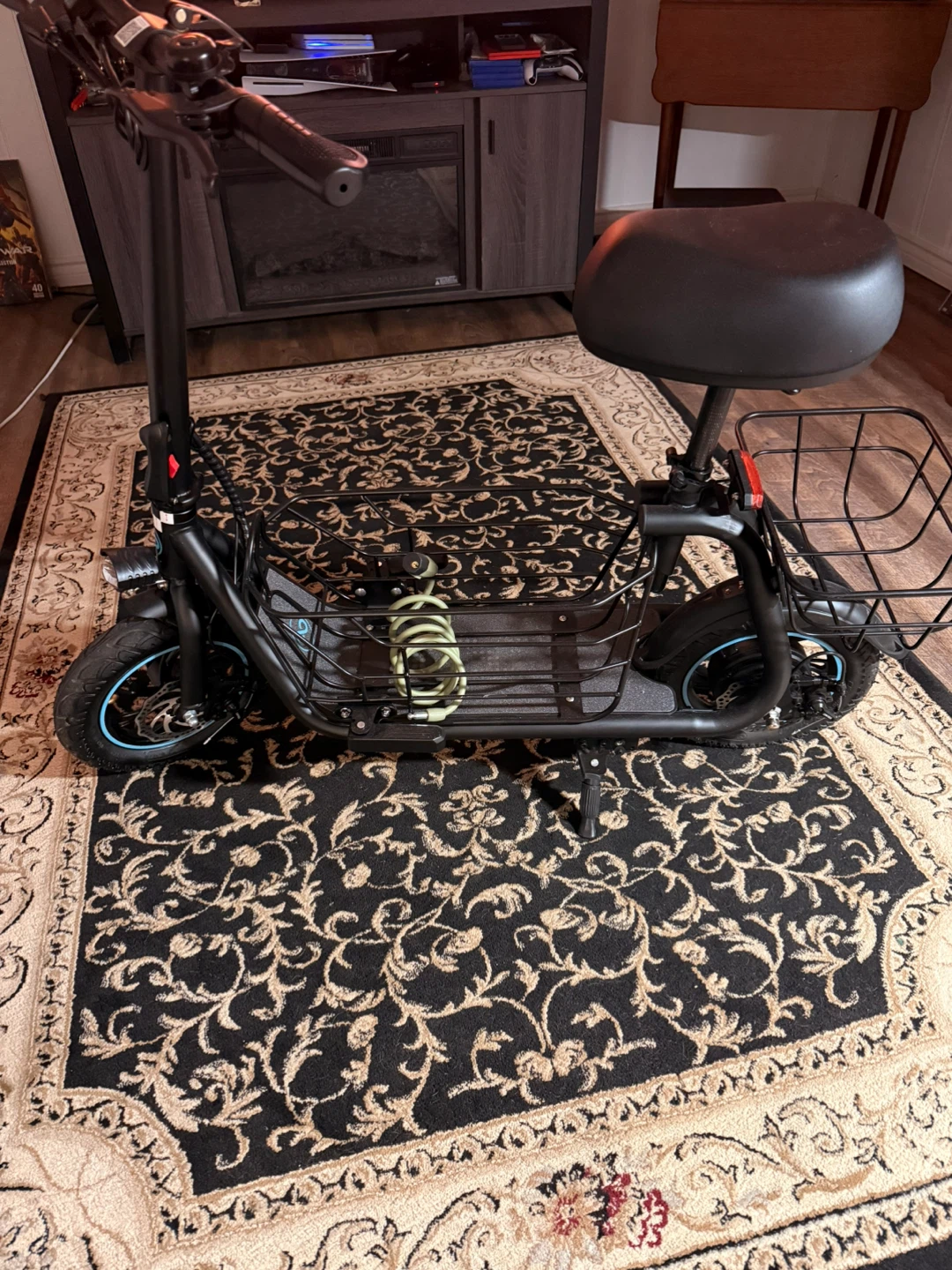 Electric Scooter with Seat & Basket