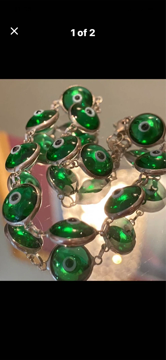 💚Emerald Green Evil Eye Bracelet